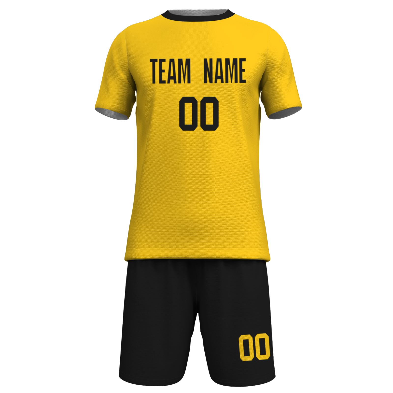 Custom  Fluorescent Green Black Sublimation Soccer Uniform Jersey