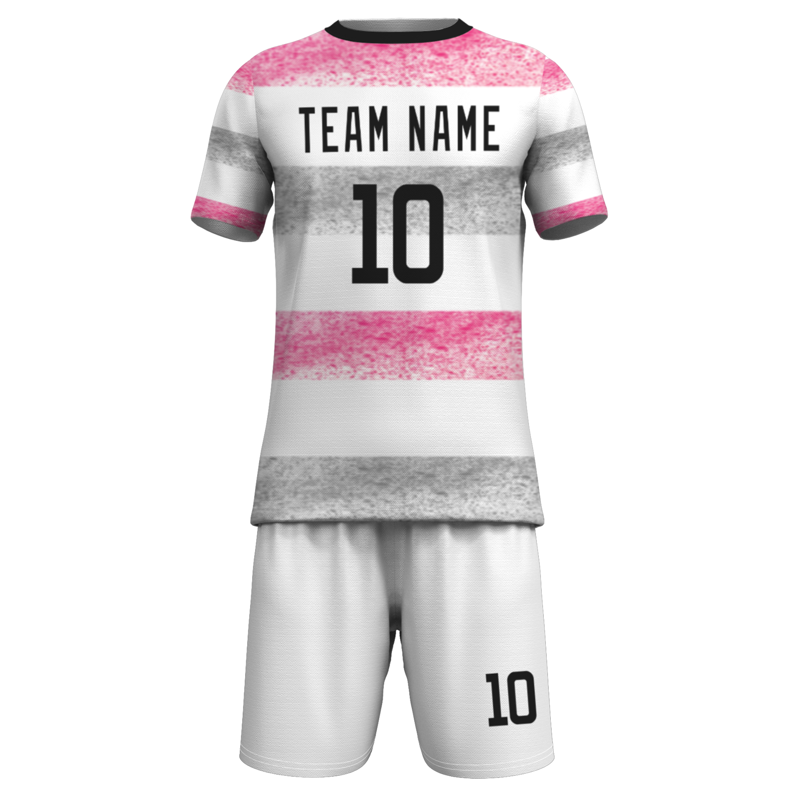 Custom White Black Sublimation Soccer Uniform Jersey