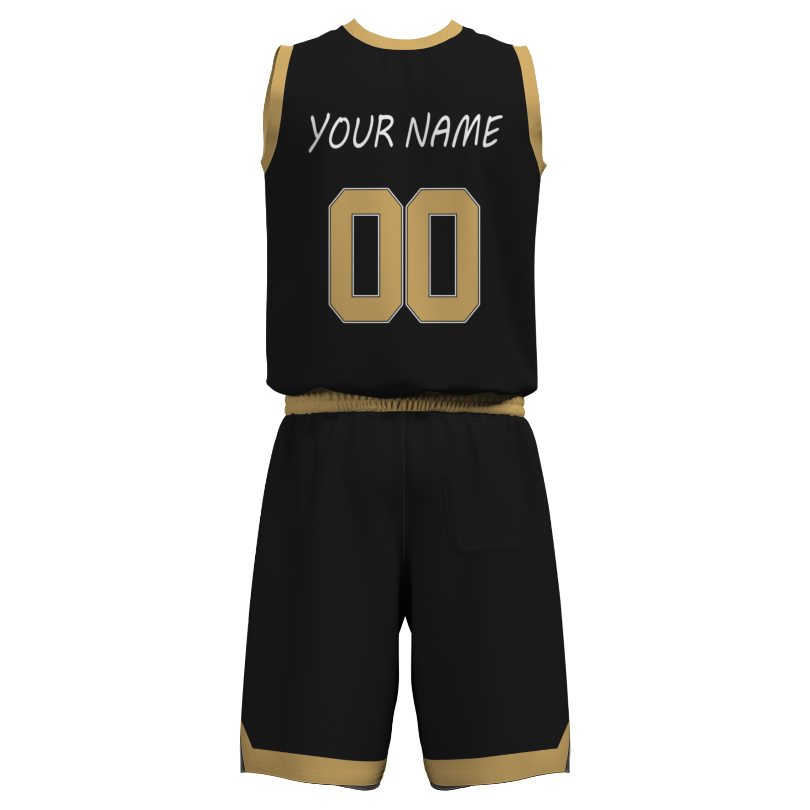 Custom White Old Gold-Black Authentic Basketball Uniform Jersey