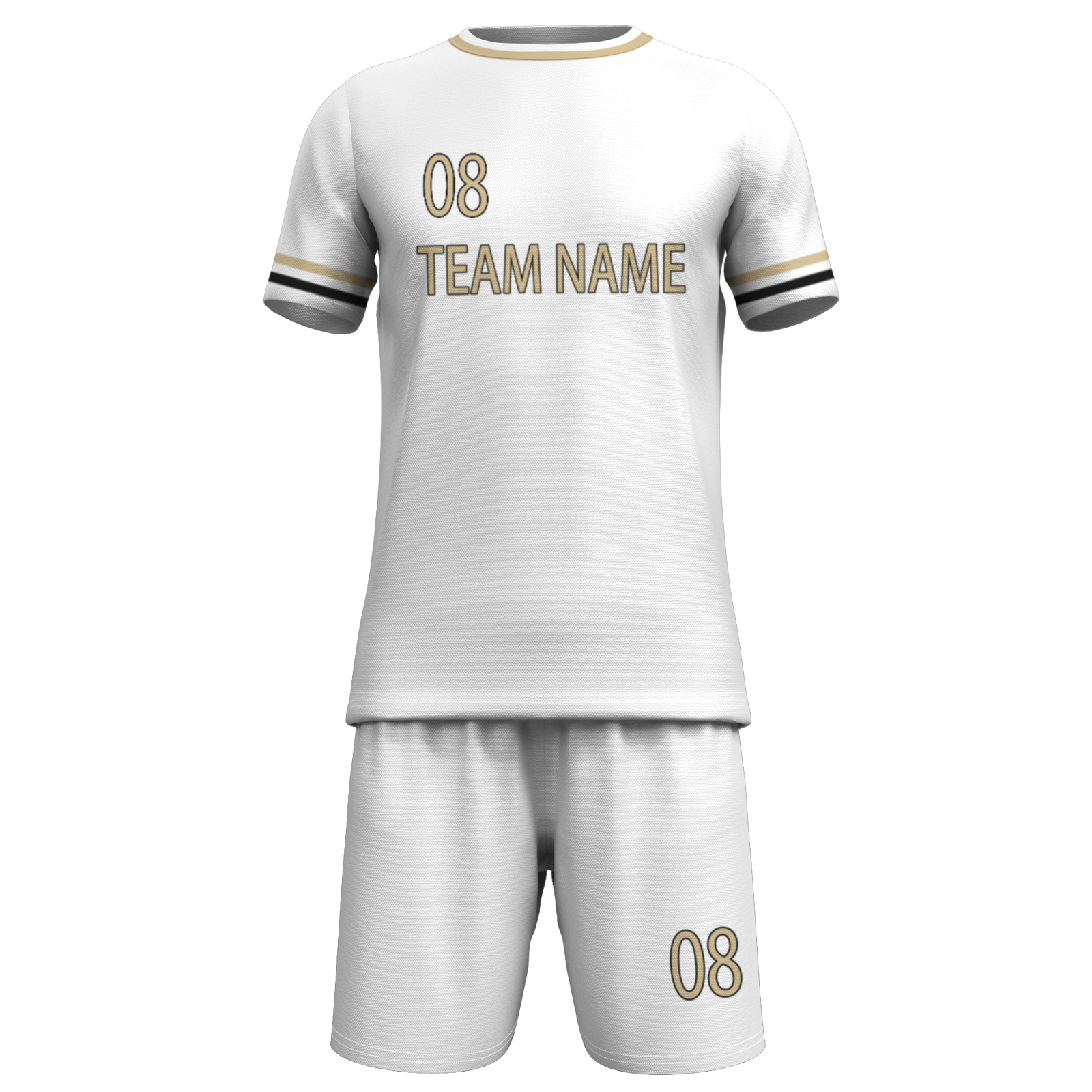 Custom White Black-White Sublimation Soccer Uniform Jersey