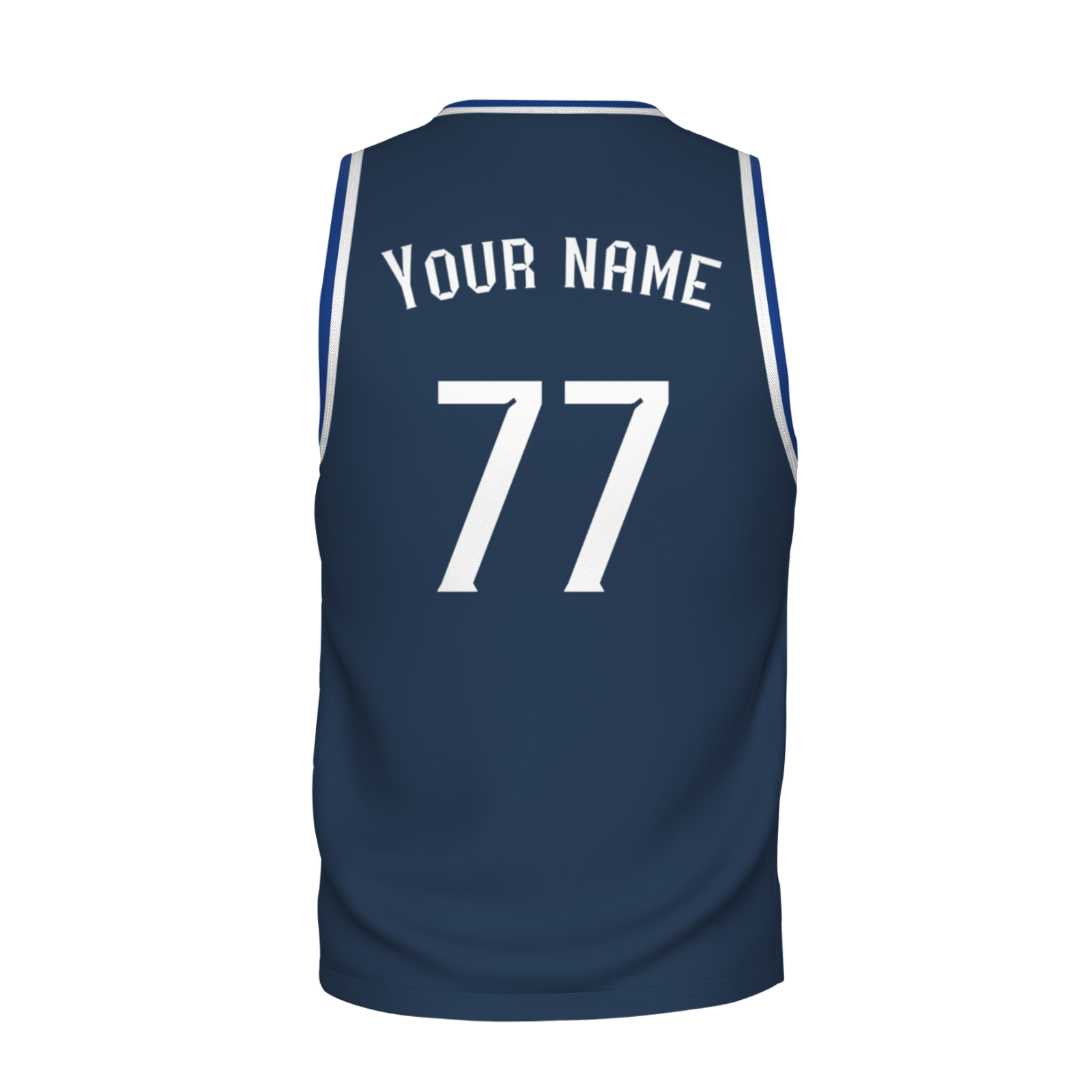 Custom White Dark Blue-Orange Authentic V-Neck Basketball Jersey