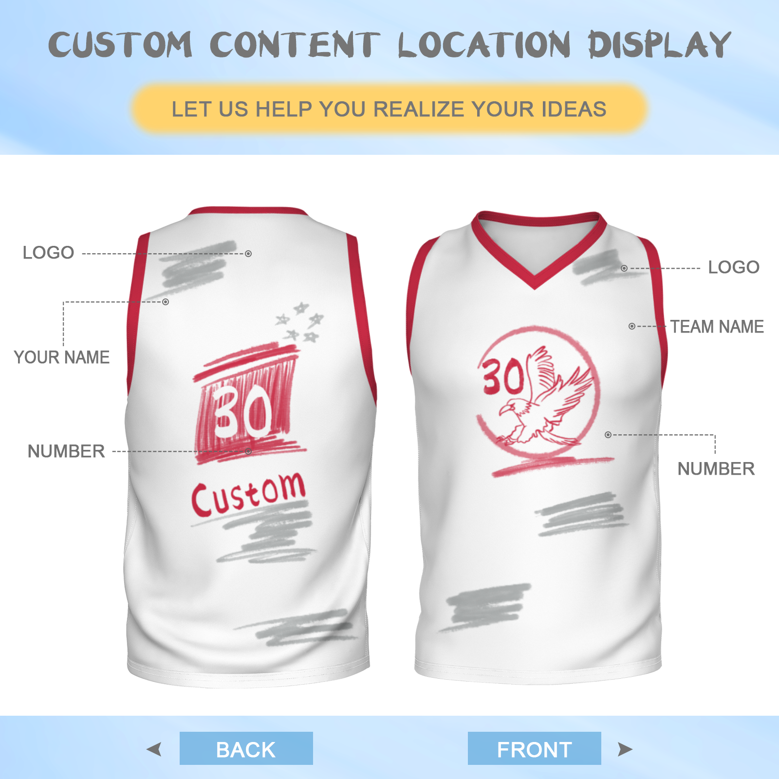 Custom Blue Chinese Painting Horse V-Neck Basketball Jersey