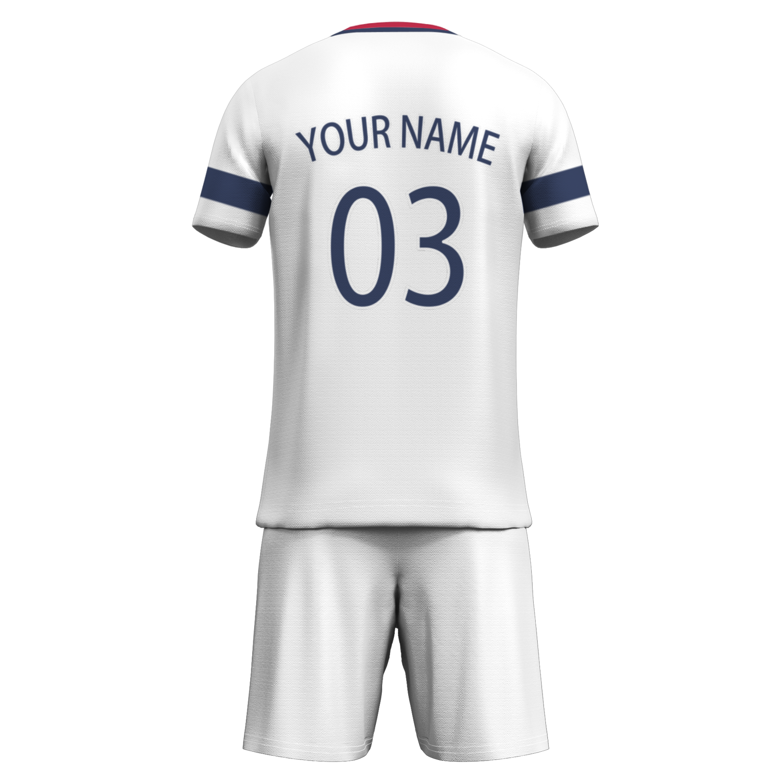 Custom White Black-White Sublimation Soccer Uniform Jersey