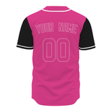 Custom Black Pink-White  Authentic Tow Tone Baseball Jersey