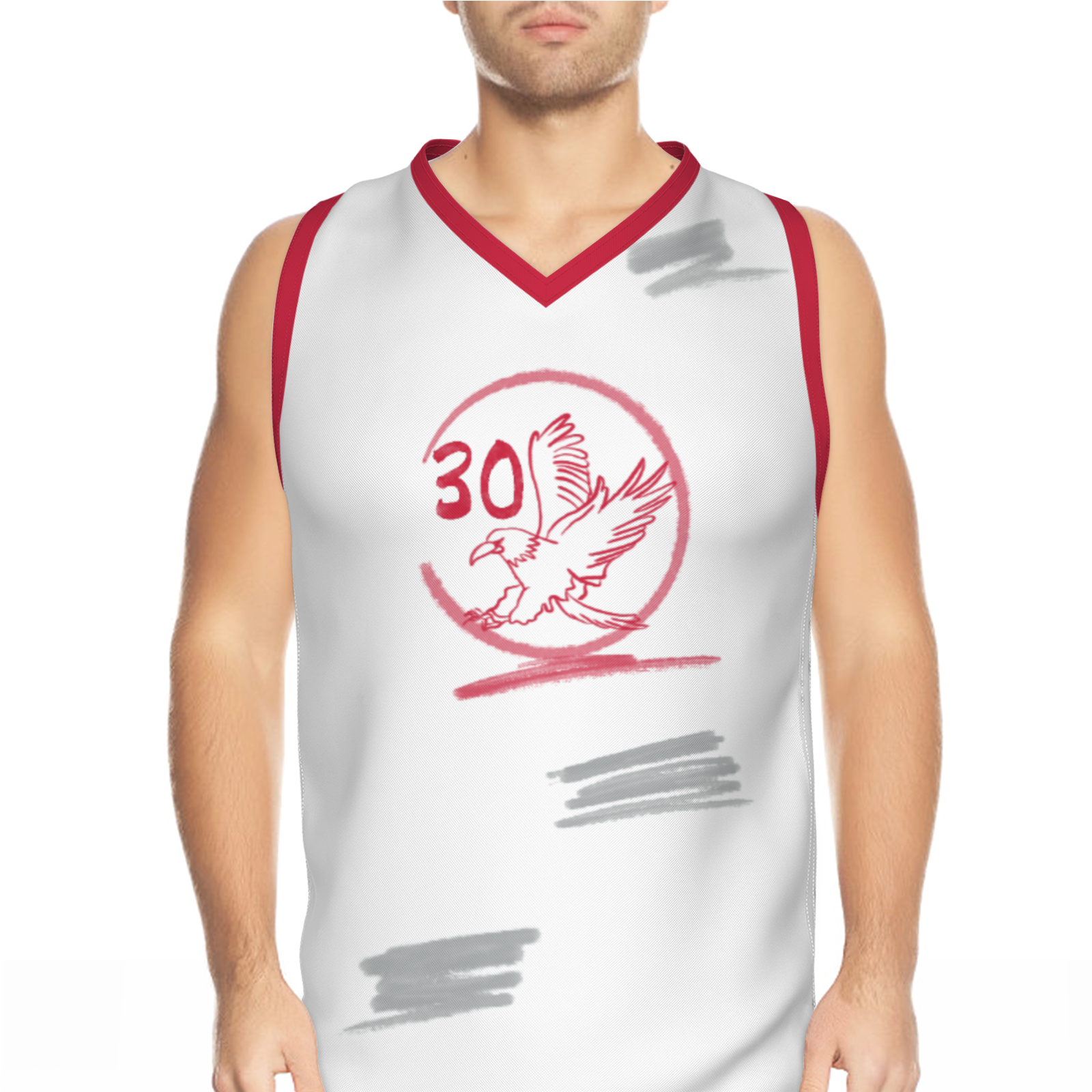 Custom Blue Chinese Painting Horse V-Neck Basketball Jersey