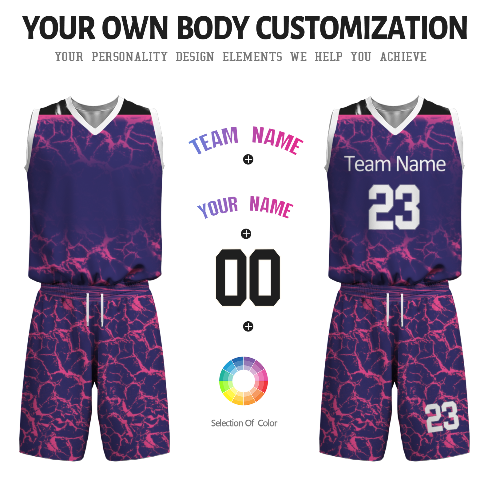 Custom Purple Camouflage White Lilac Basketball Uniform Jersey