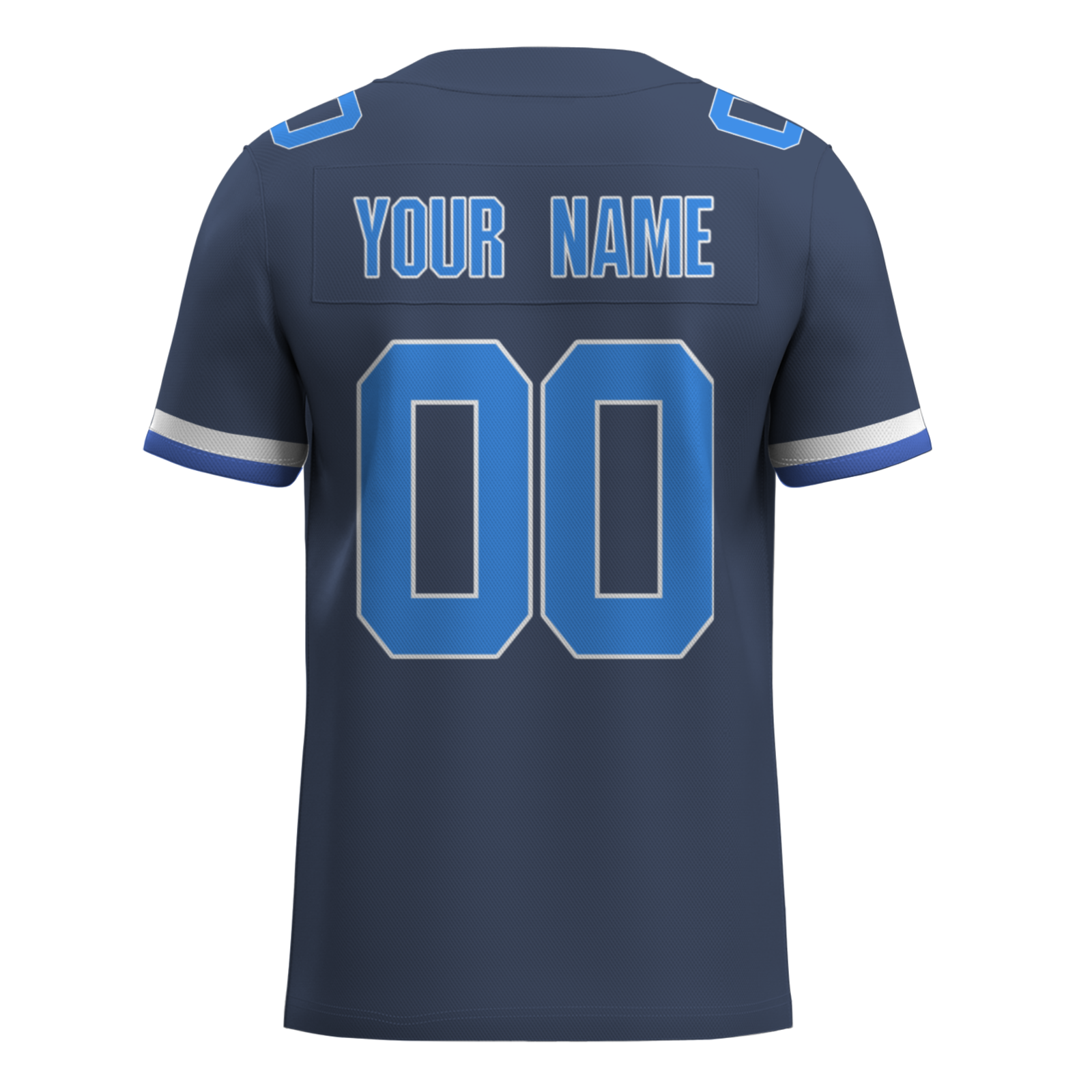 Custom  Dark Gray Blue-White Mesh Authentic Football Jersey