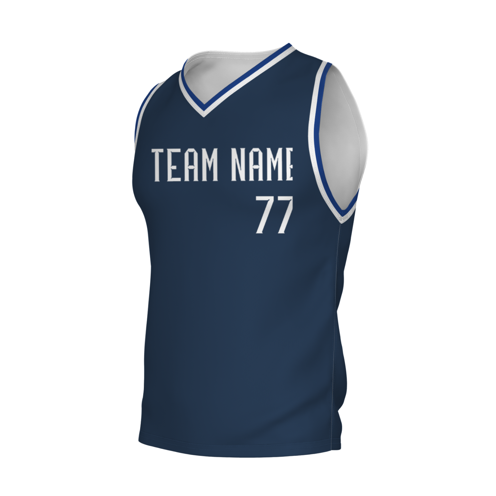 Custom White Dark Blue-Orange Authentic V-Neck Basketball Jersey