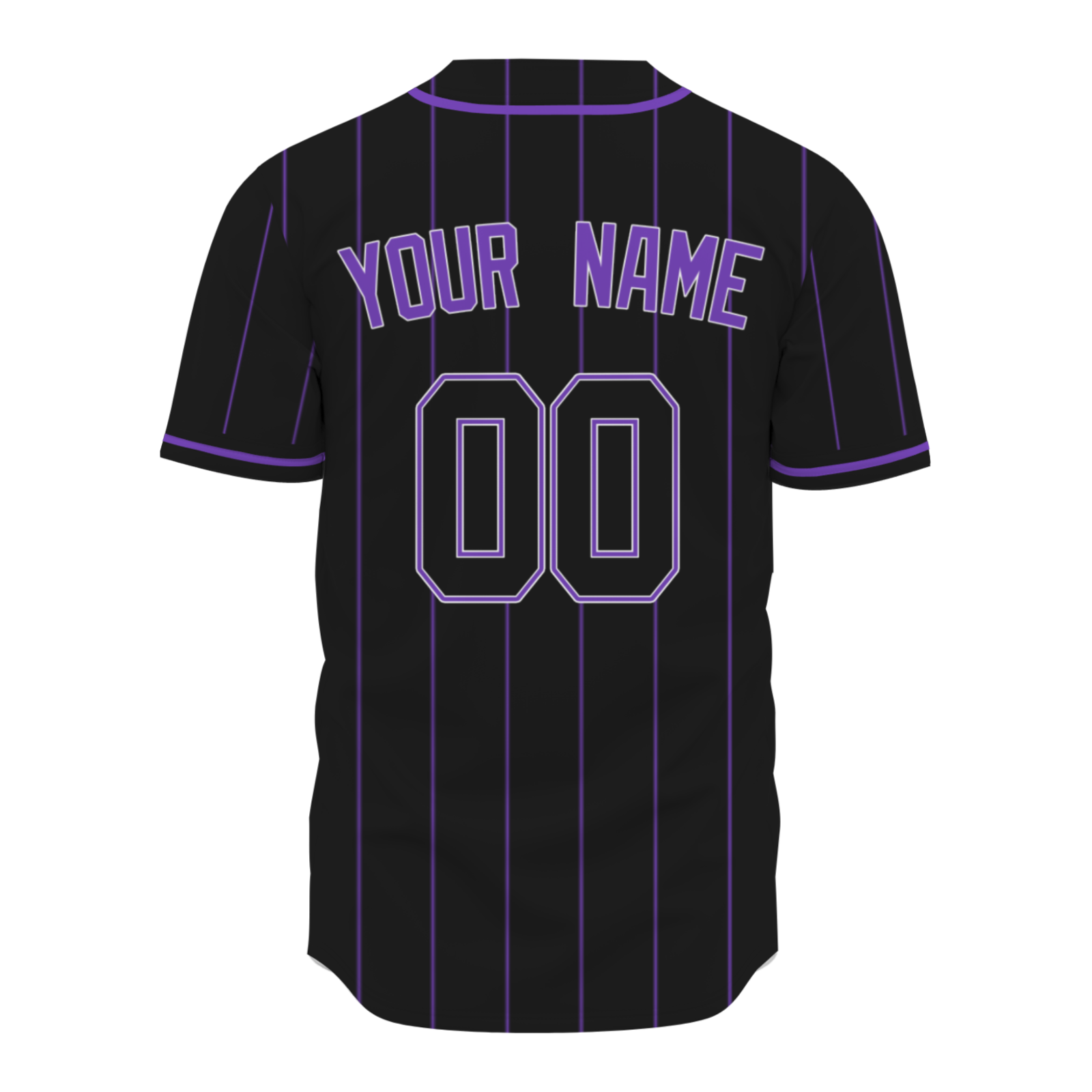 Custom Black Purple Pinstrip Purple-White Authentic Baseball Jersey