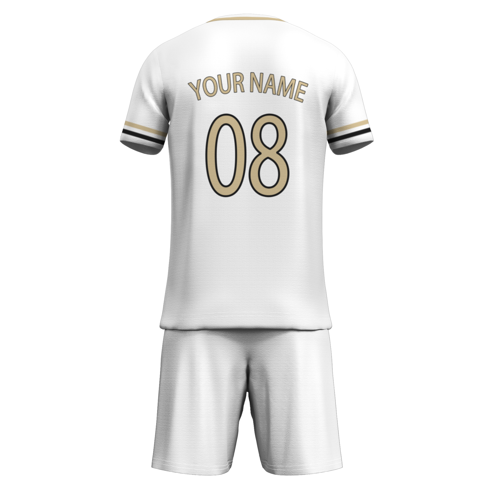 Custom White Black-White Sublimation Soccer Uniform Jersey