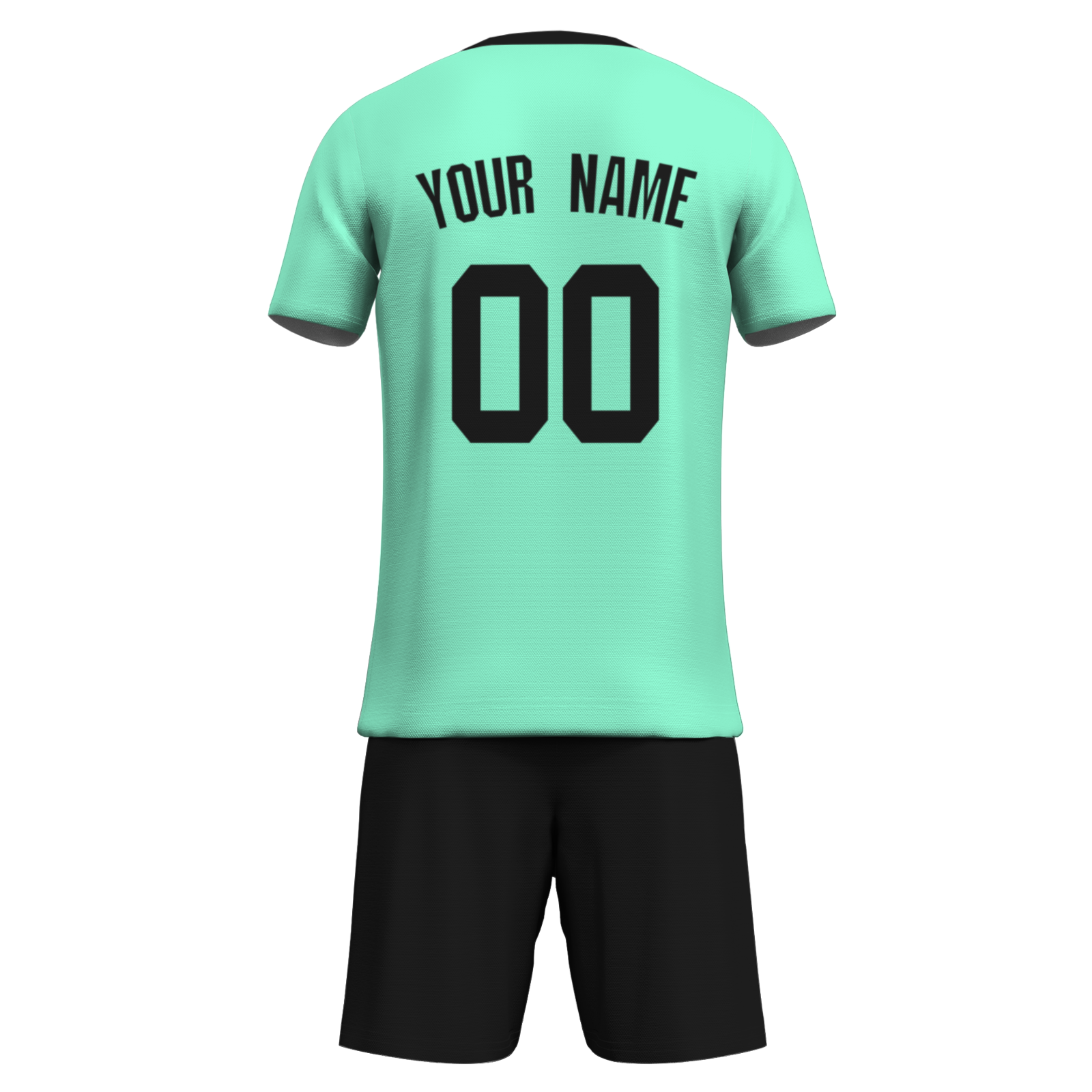 Custom  Fluorescent Green Black Sublimation Soccer Uniform Jersey