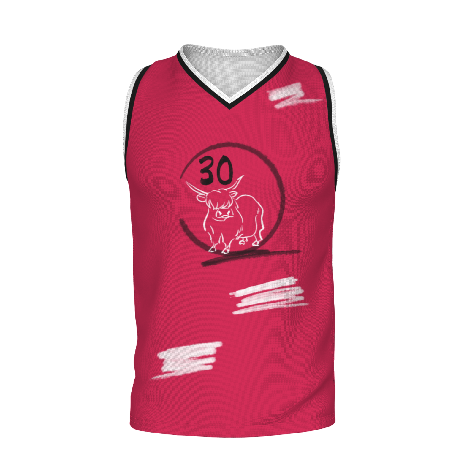 Custom Blue Chinese Painting Horse V-Neck Basketball Jersey