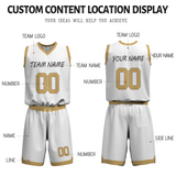 Custom White Old Gold-Black Authentic Basketball Uniform Jersey