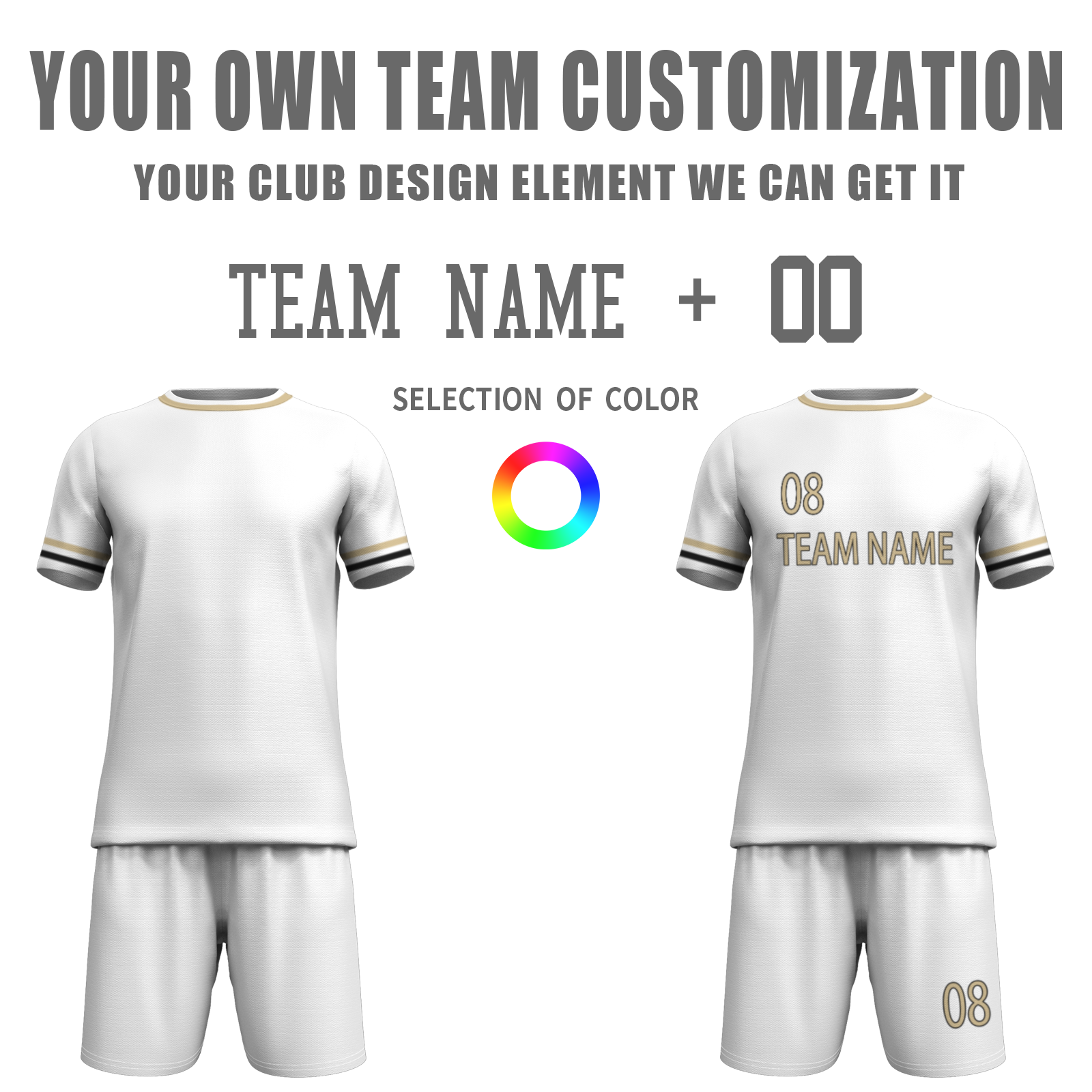 Custom White Black-White Sublimation Soccer Uniform Jersey