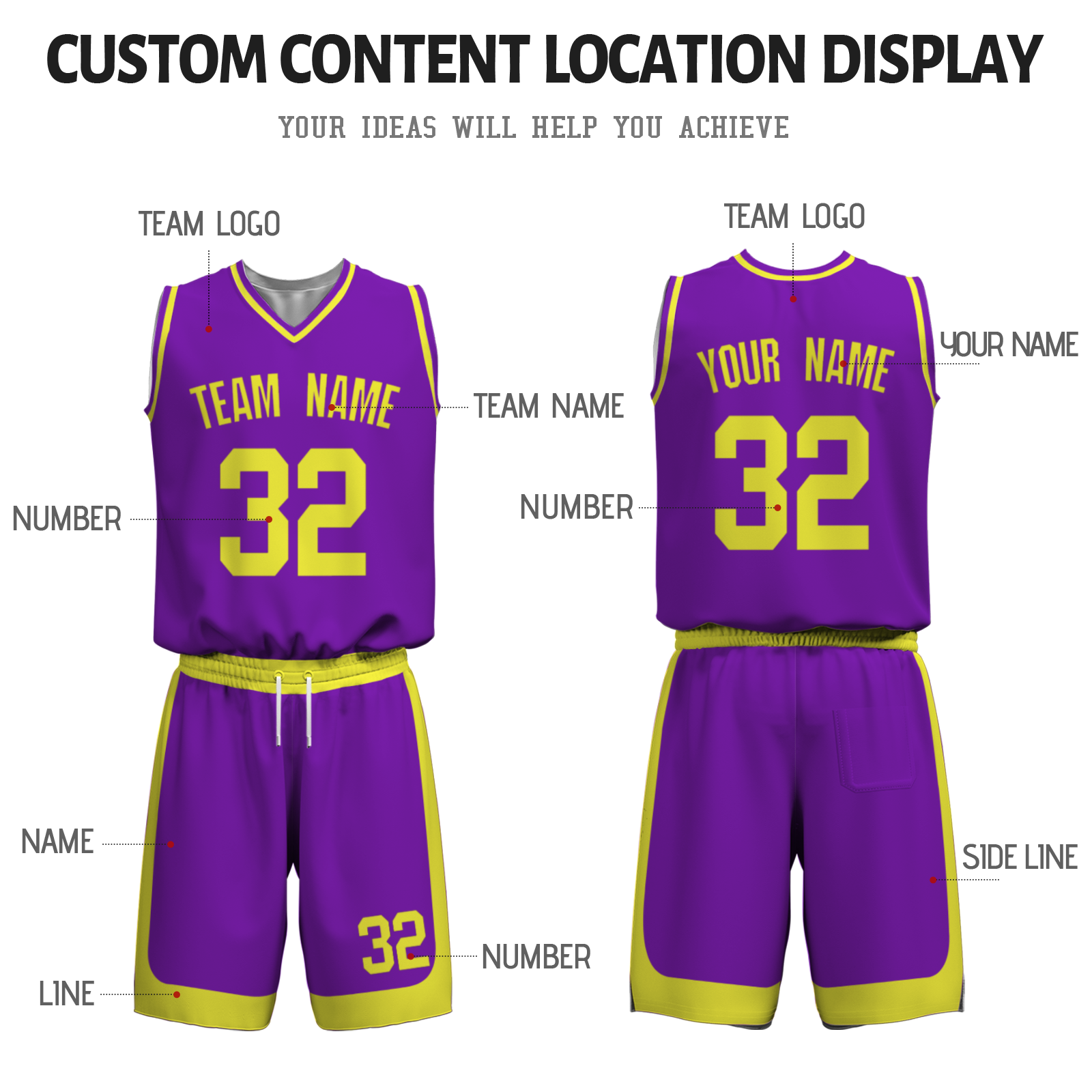 Custom Purple Mustard-White Authentic Basketball Uniform Jersey