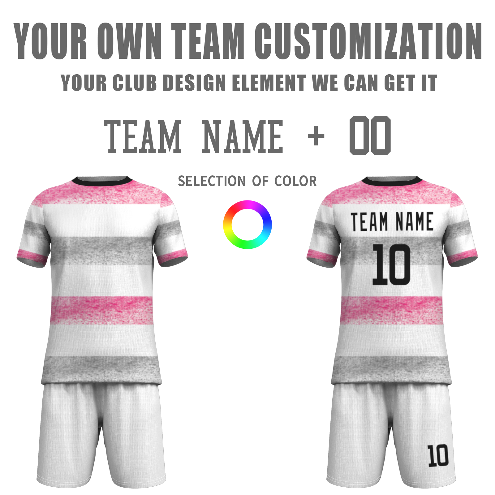 Custom White Black Sublimation Soccer Uniform Jersey