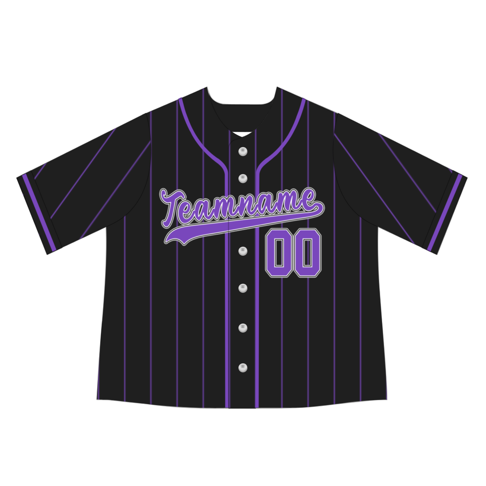 Custom Black Purple Pinstrip Purple-White Authentic Baseball Jersey