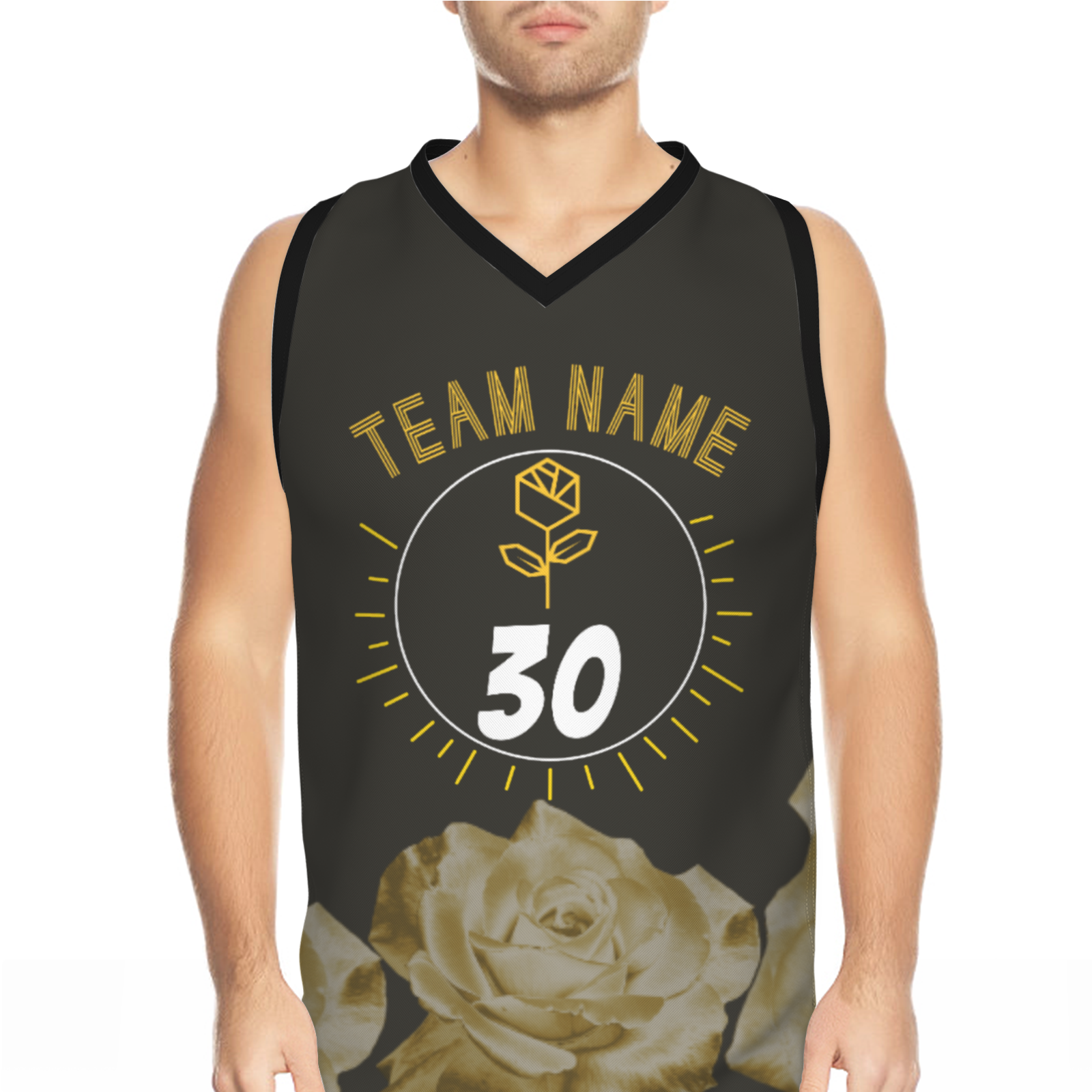 Custom Dark Gray Yellow-White Authentic V-Neck Basketball Jersey