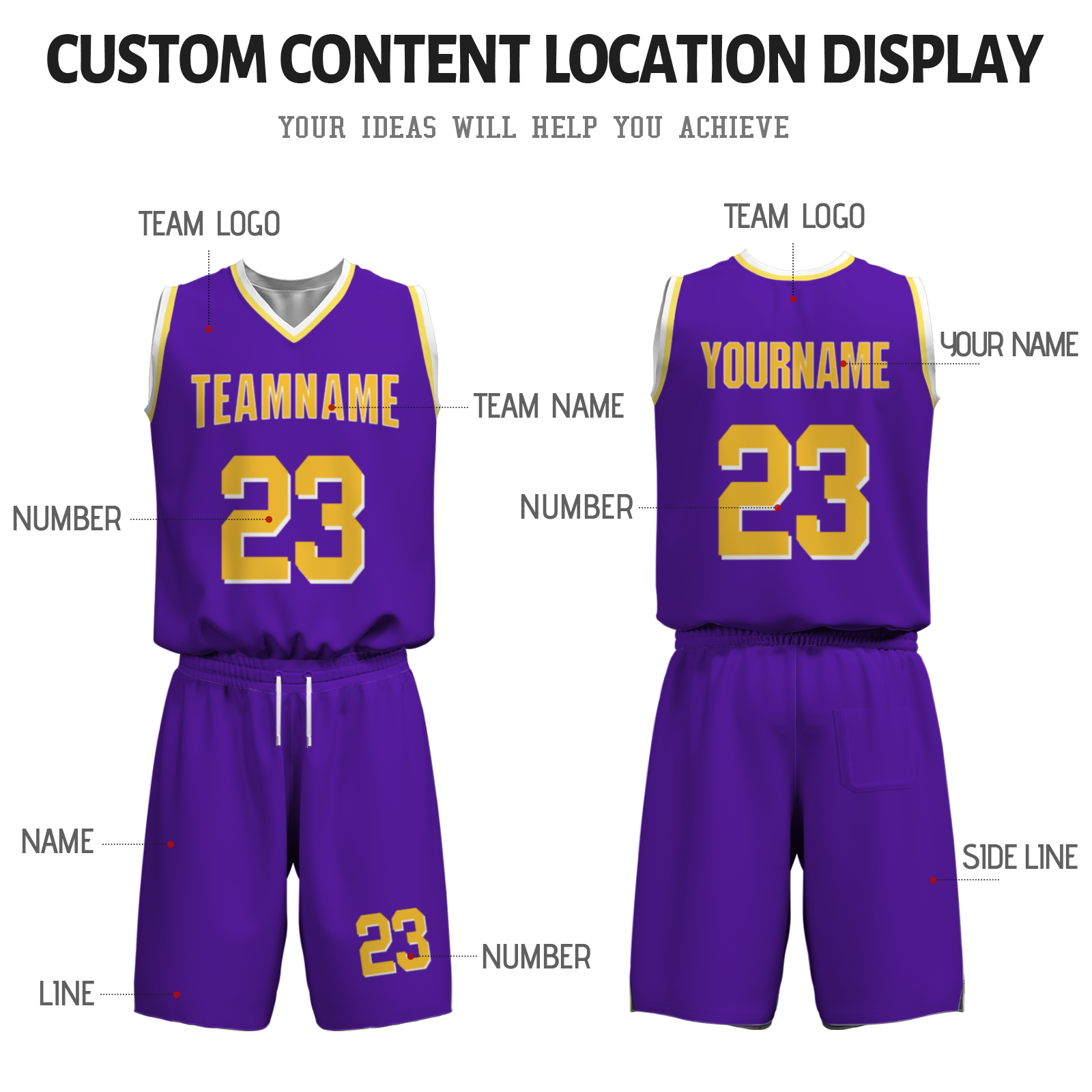 Custom Purple Mustard-White Authentic Basketball Uniform Jersey