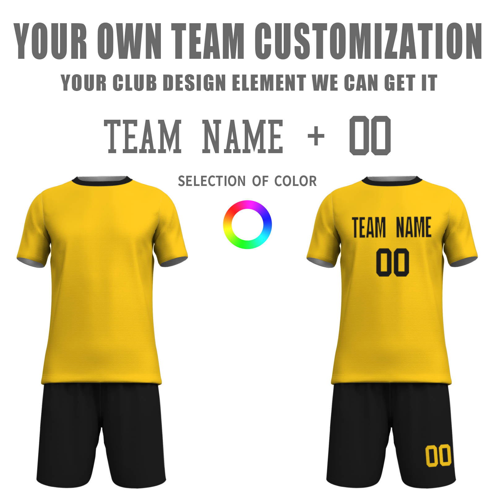 Custom  Fluorescent Green Black Sublimation Soccer Uniform Jersey