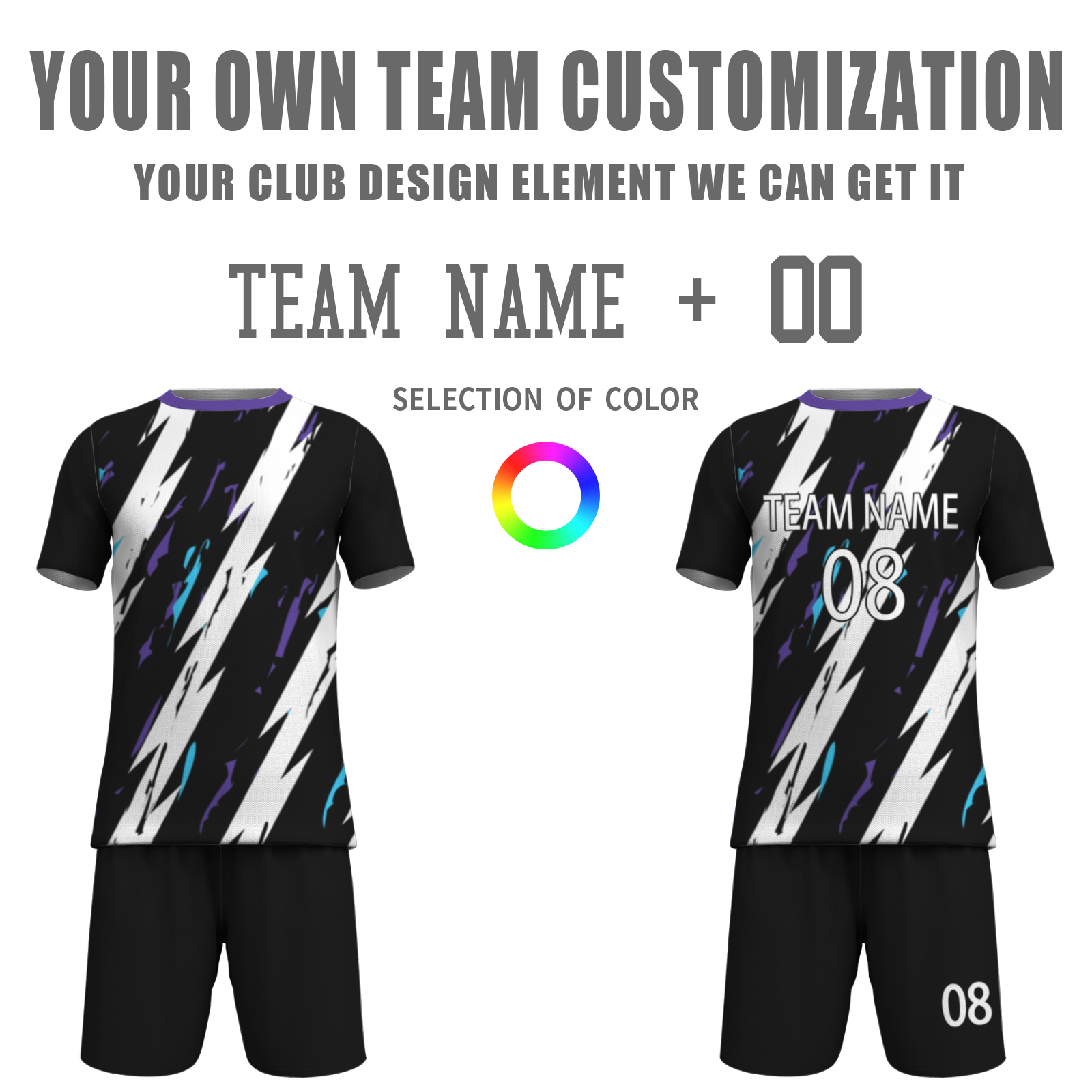 Custom White Black-White Sublimation Soccer Uniform Jersey