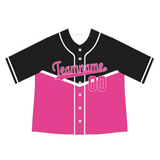 Custom Black Pink-White  Authentic Tow Tone Baseball Jersey