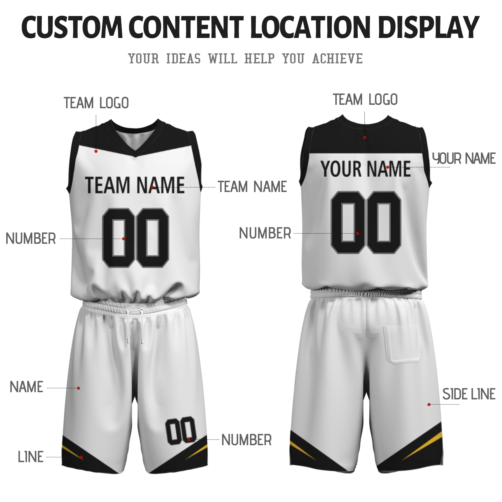 Custom White Old Gold-Black Authentic Basketball Uniform Jersey