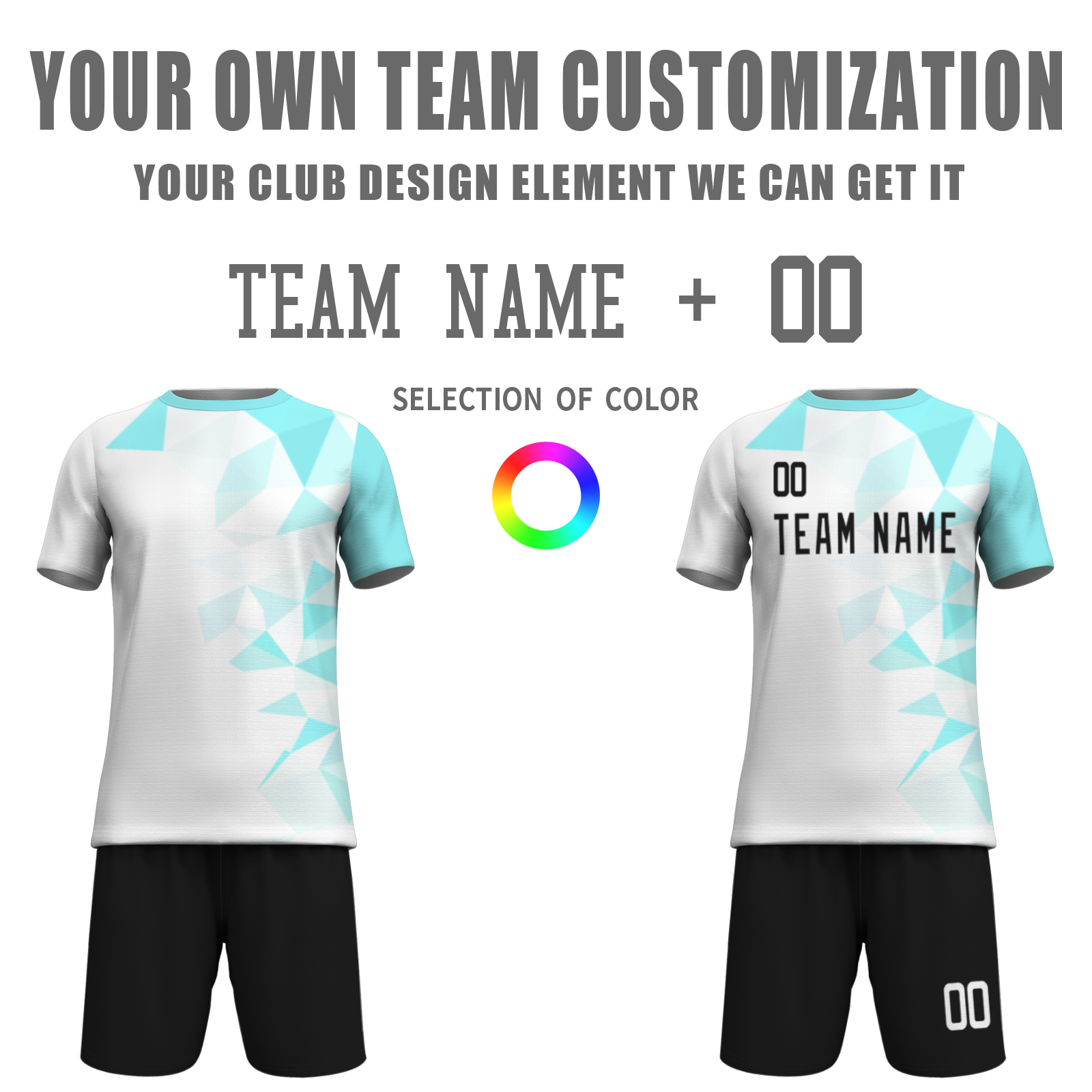 Custom White Black Sublimation Soccer Uniform Jersey