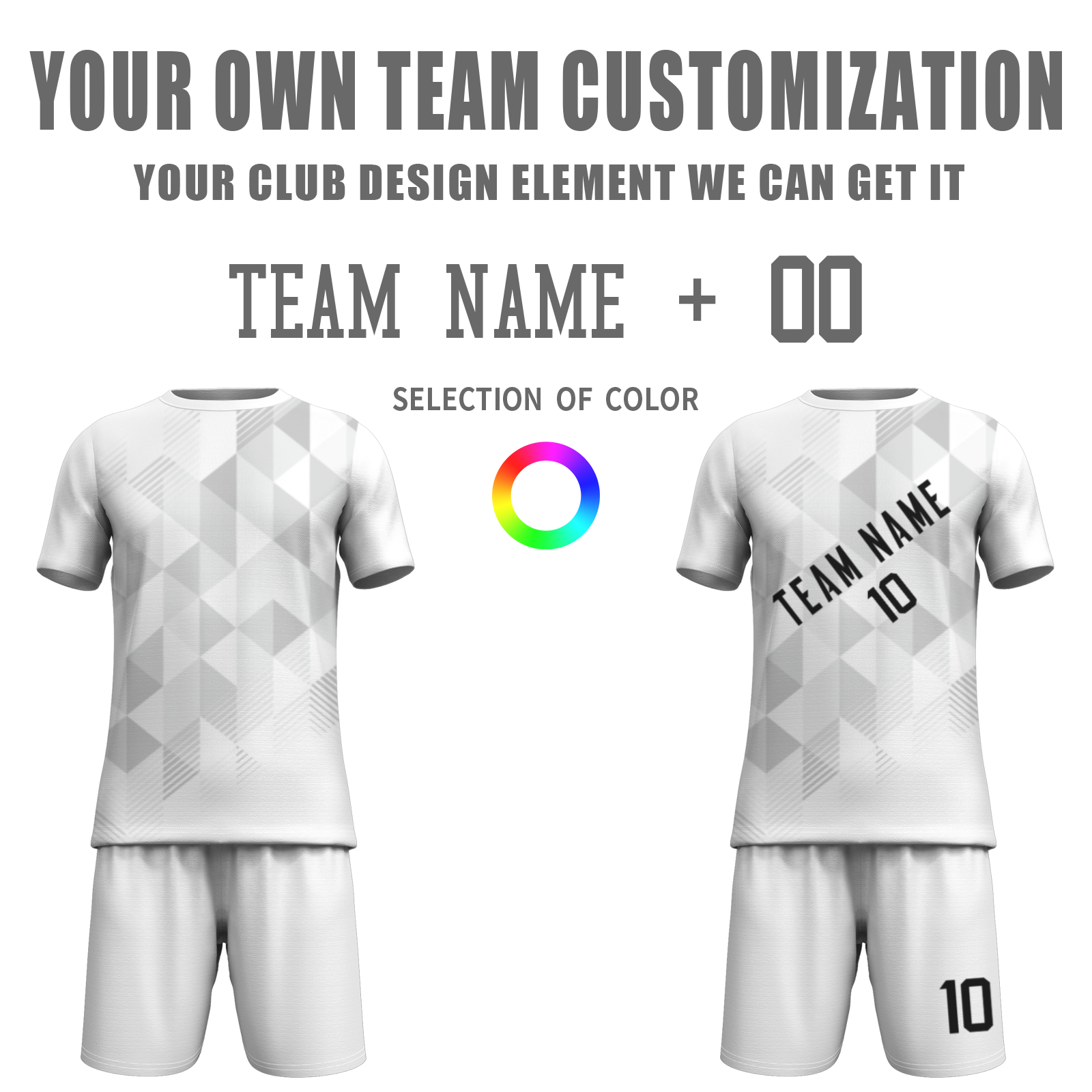 Custom White Black Sublimation Soccer Uniform Jersey