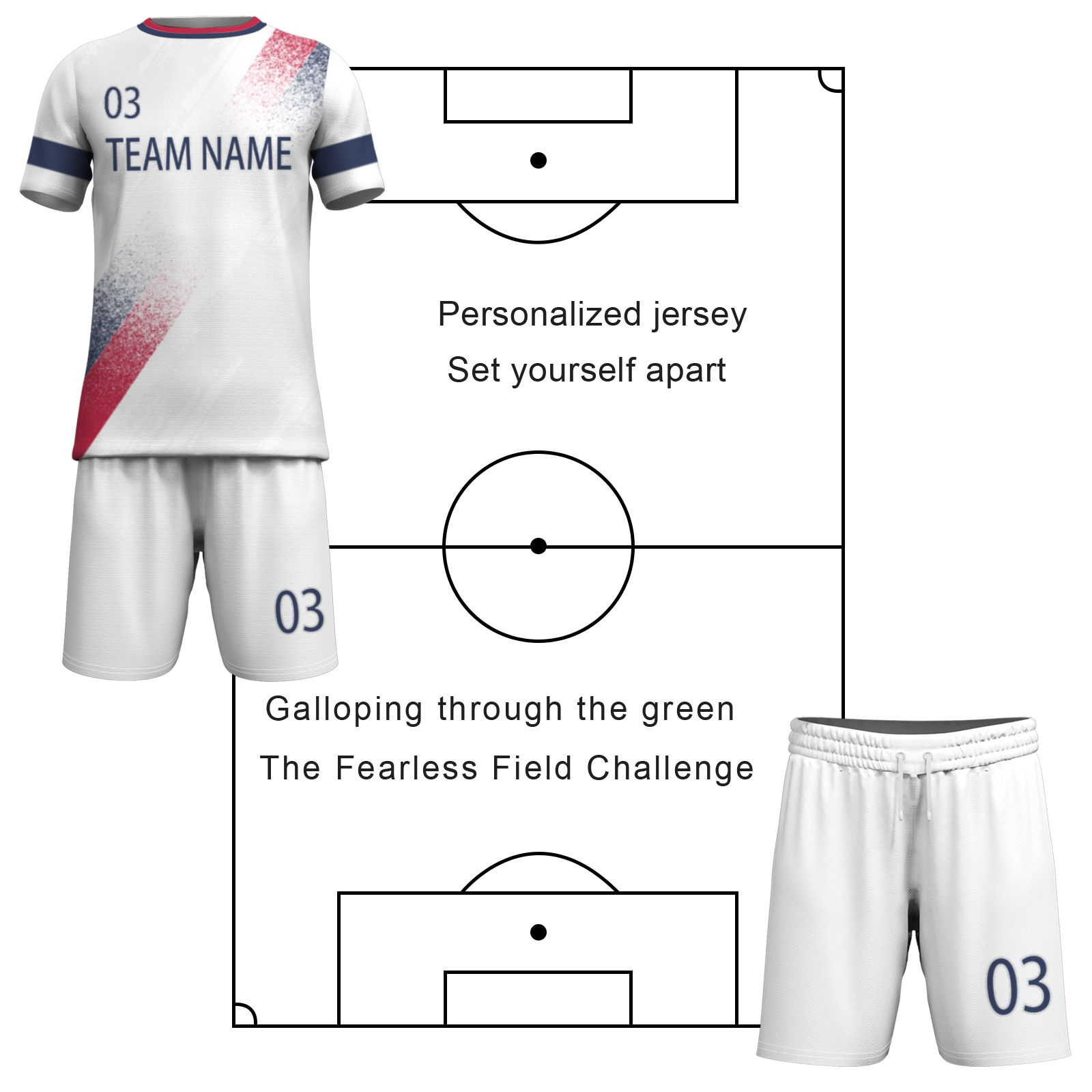 Custom White Black-White Sublimation Soccer Uniform Jersey