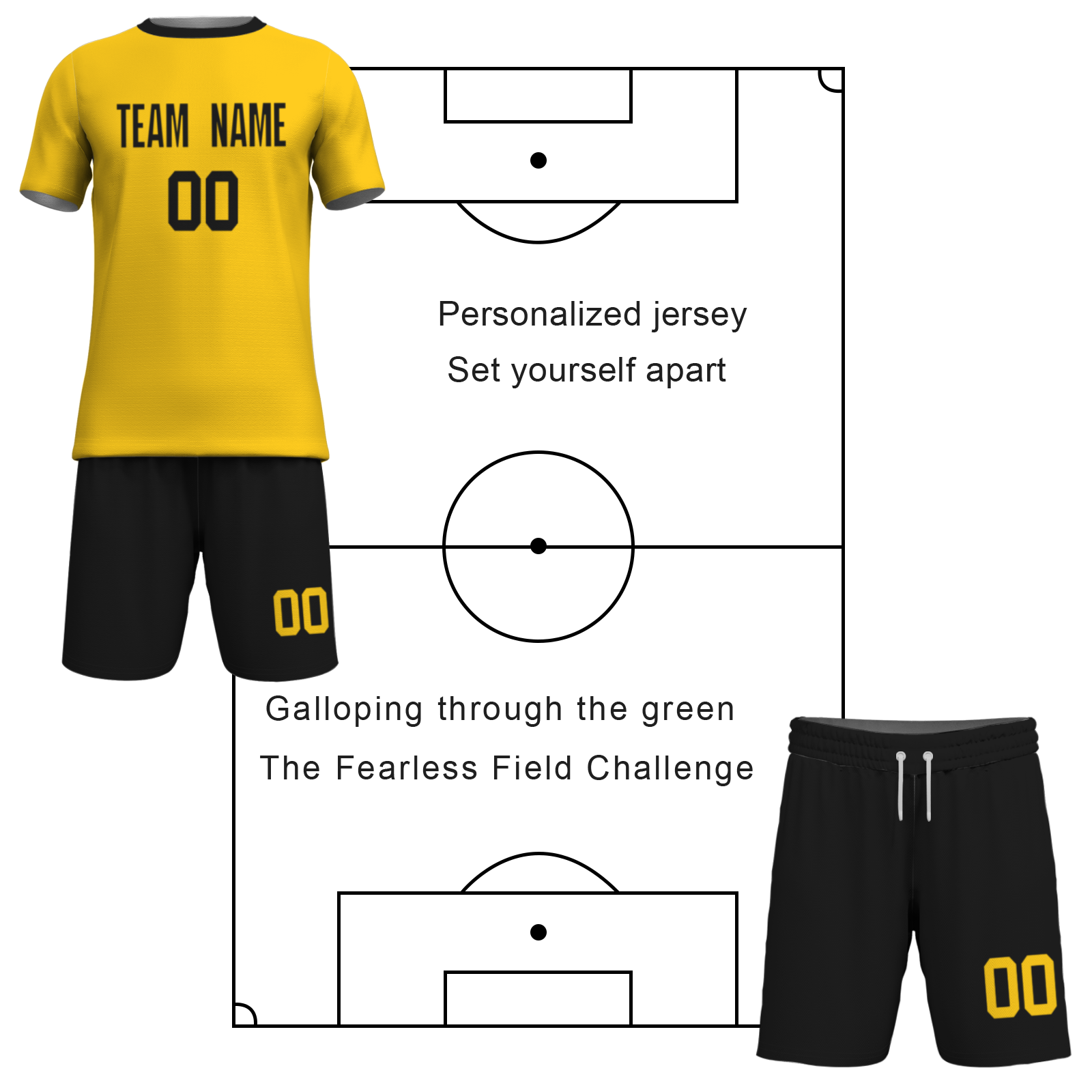 Custom  Fluorescent Green Black Sublimation Soccer Uniform Jersey