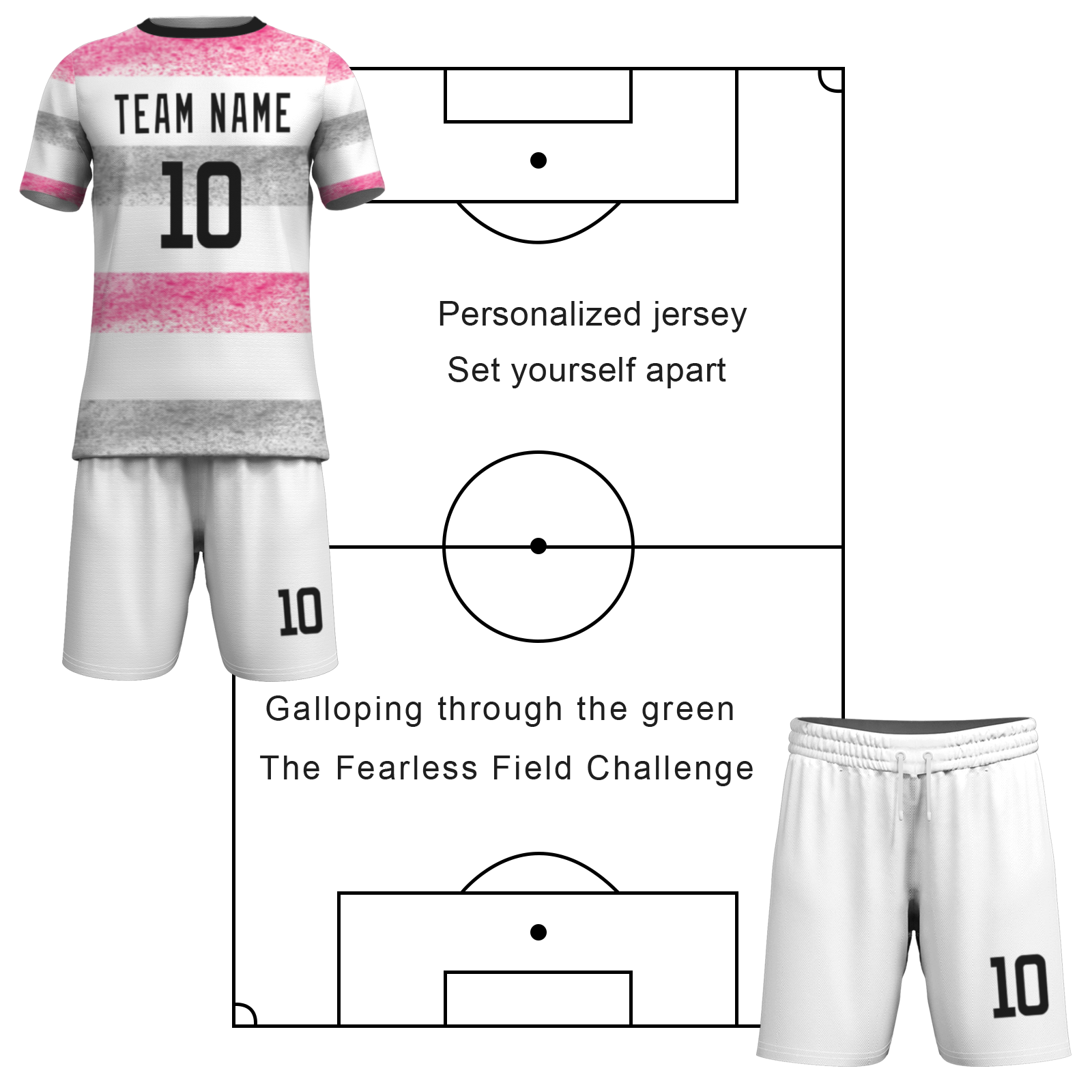 Custom White Black Sublimation Soccer Uniform Jersey