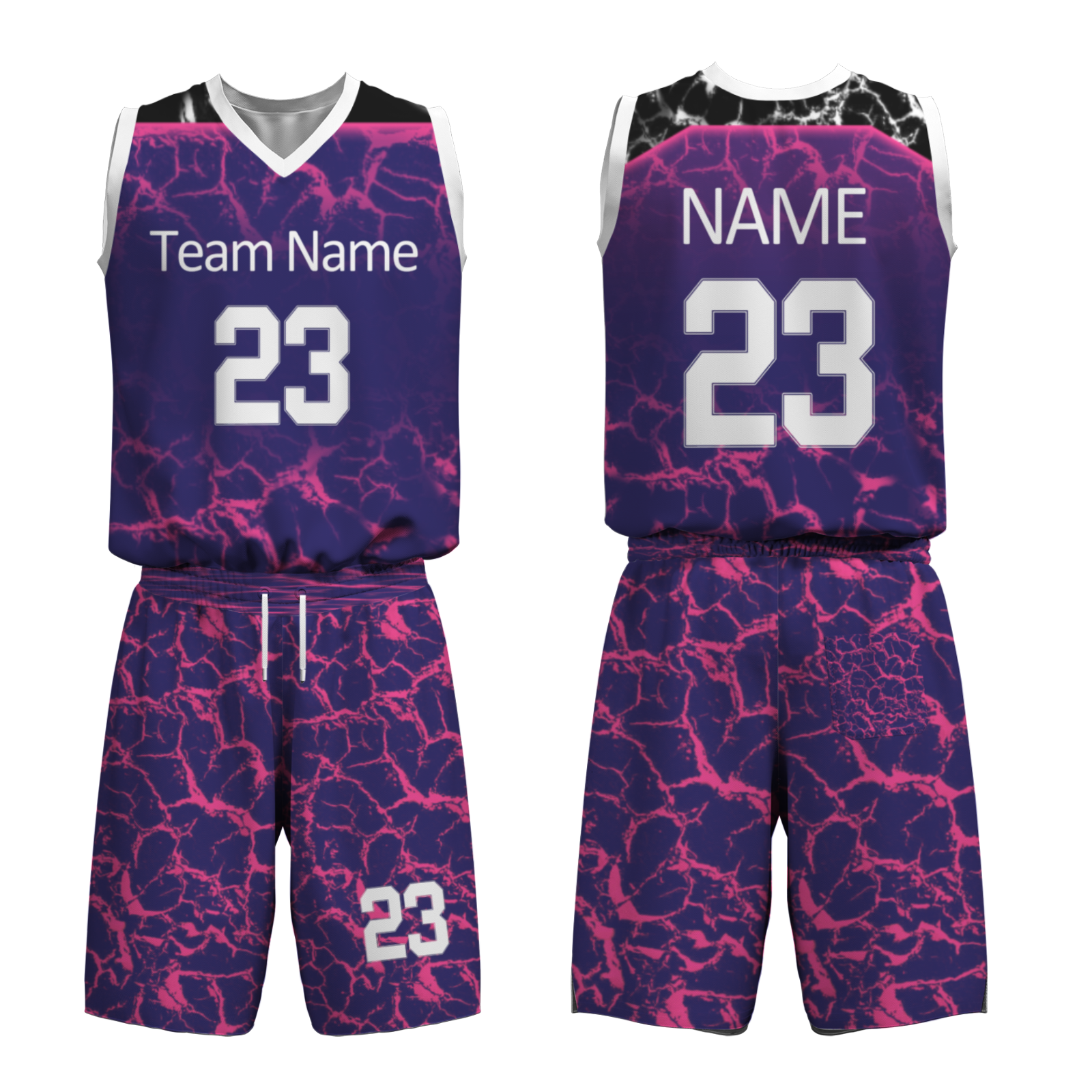 Custom Purple Camouflage White Lilac Basketball Uniform Jersey