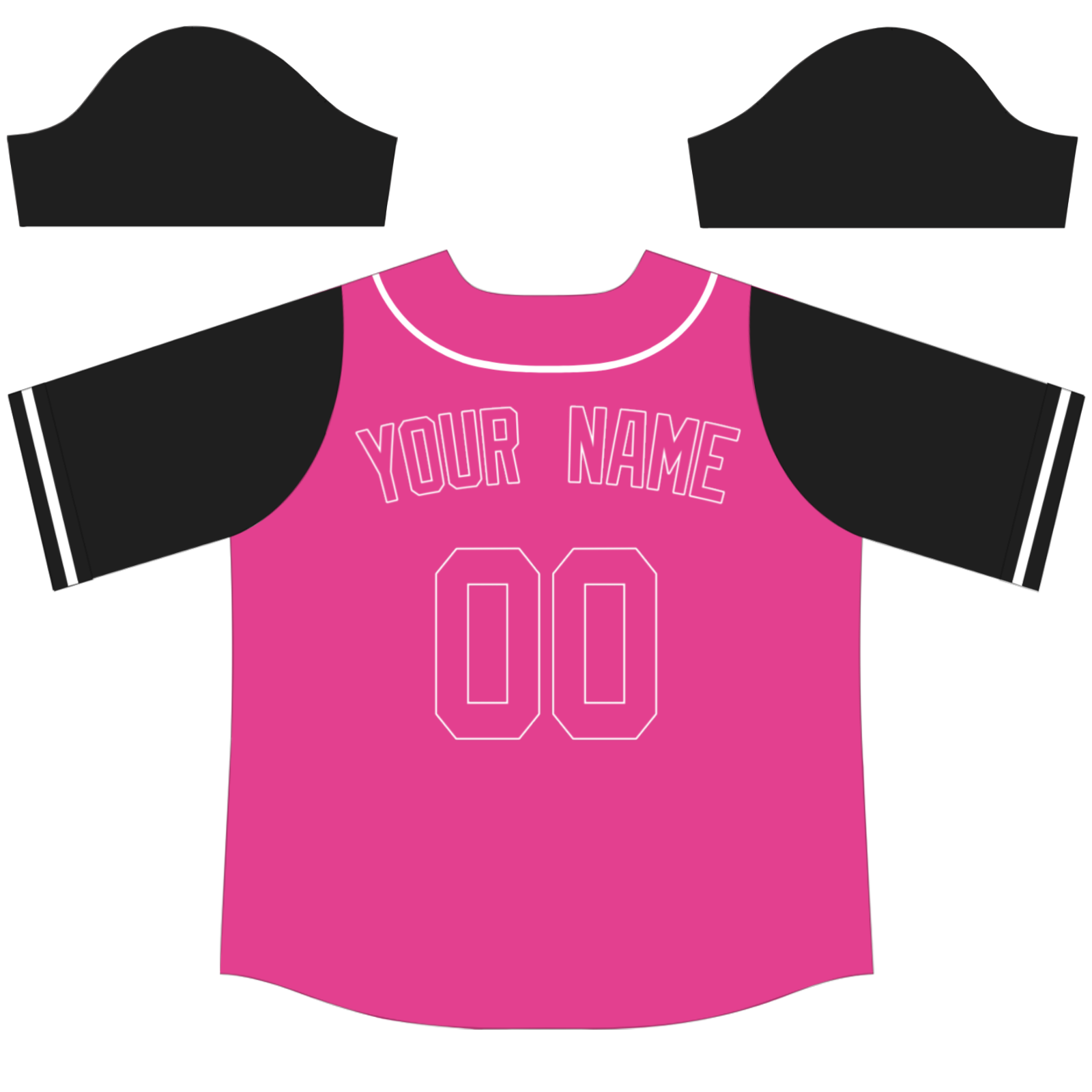 Custom Black Pink-White  Authentic Tow Tone Baseball Jersey