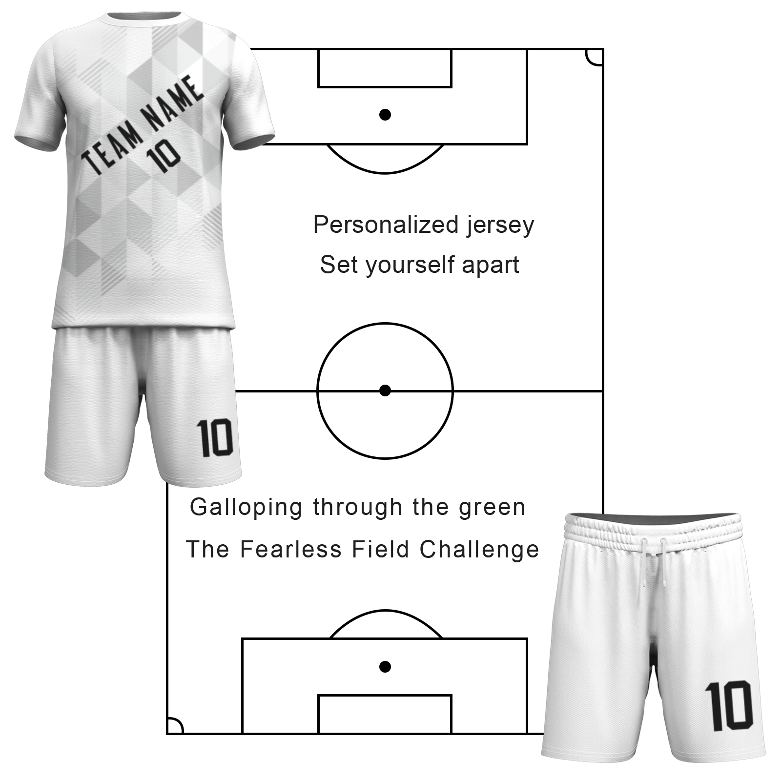 Custom White Black Sublimation Soccer Uniform Jersey