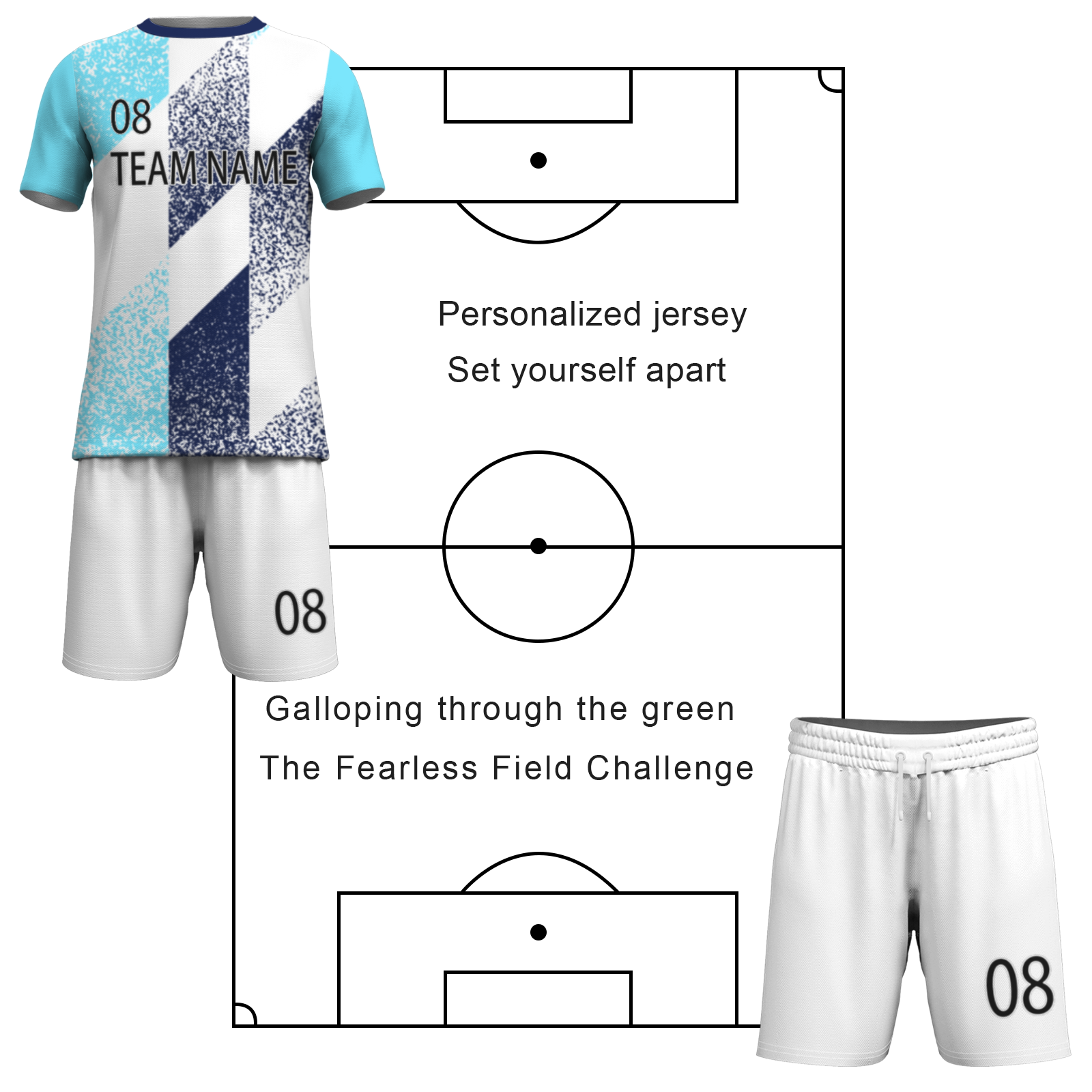 Custom White Black-White Sublimation Soccer Uniform Jersey