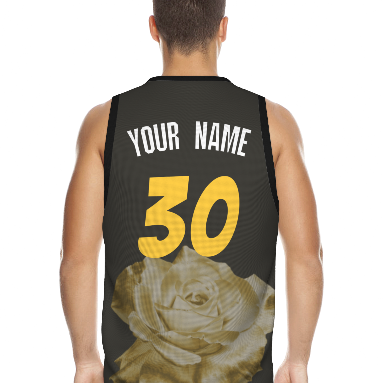 Custom Dark Gray Yellow-White Authentic V-Neck Basketball Jersey