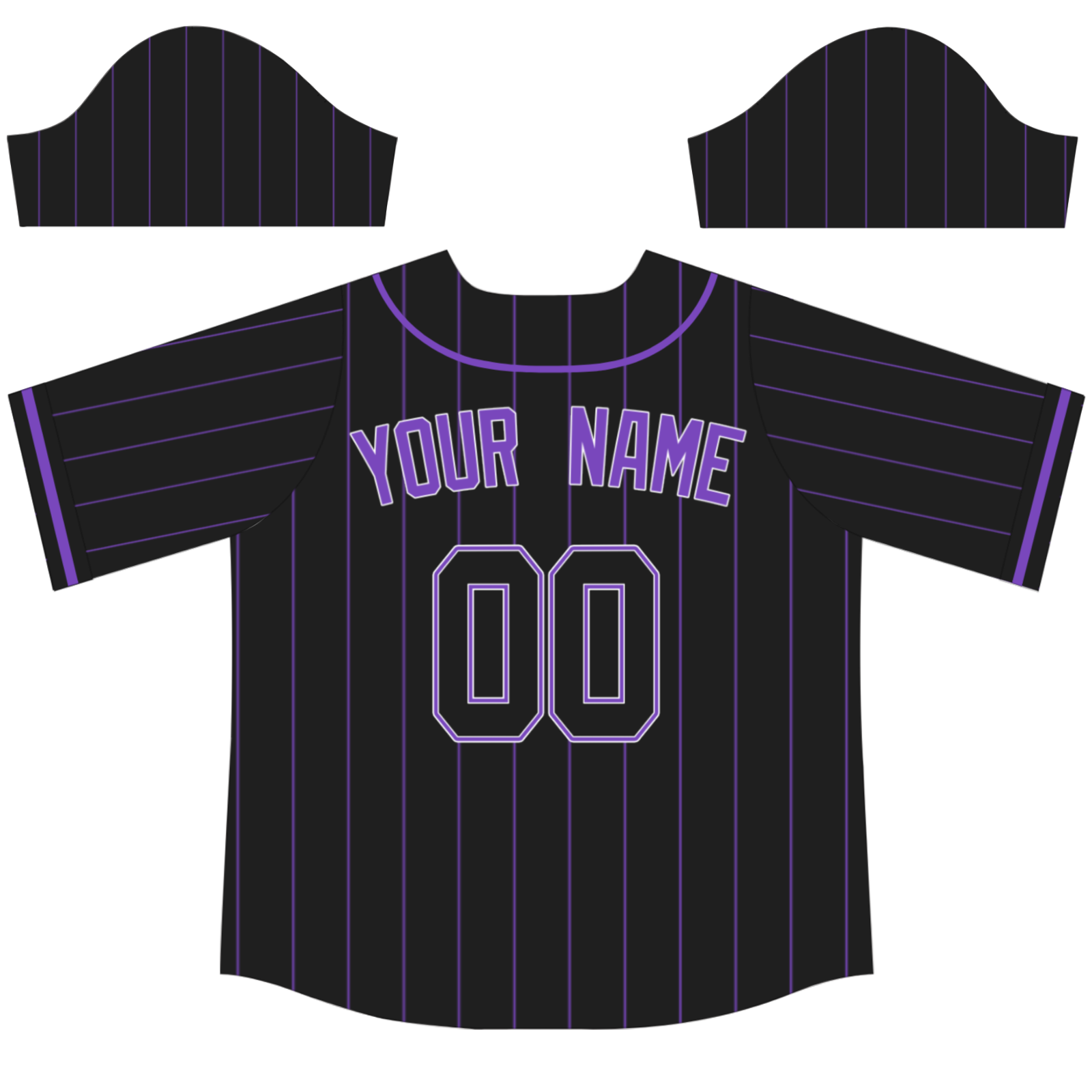 Custom Black Purple Pinstrip Purple-White Authentic Baseball Jersey