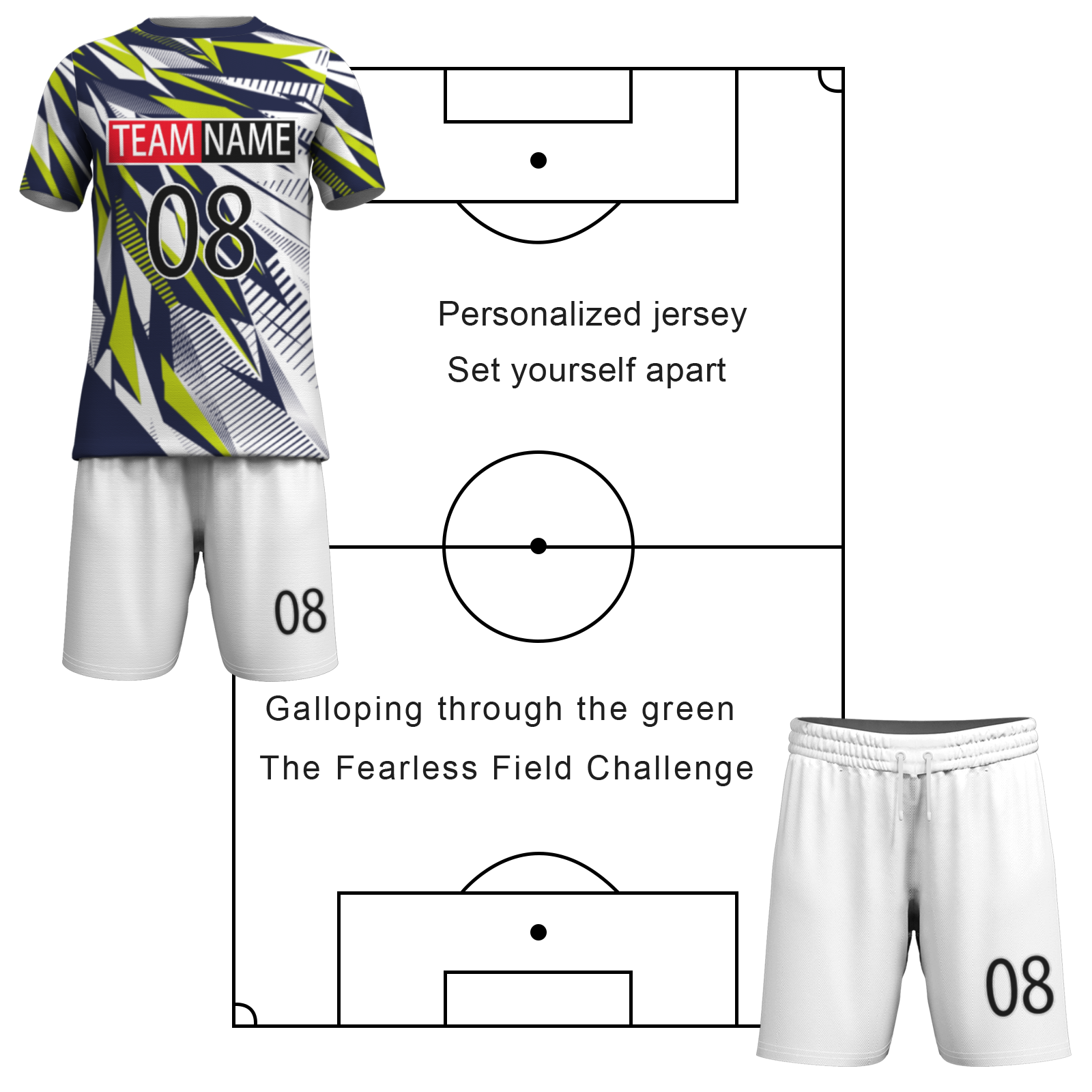 Custom White Black-White Sublimation Soccer Uniform Jersey