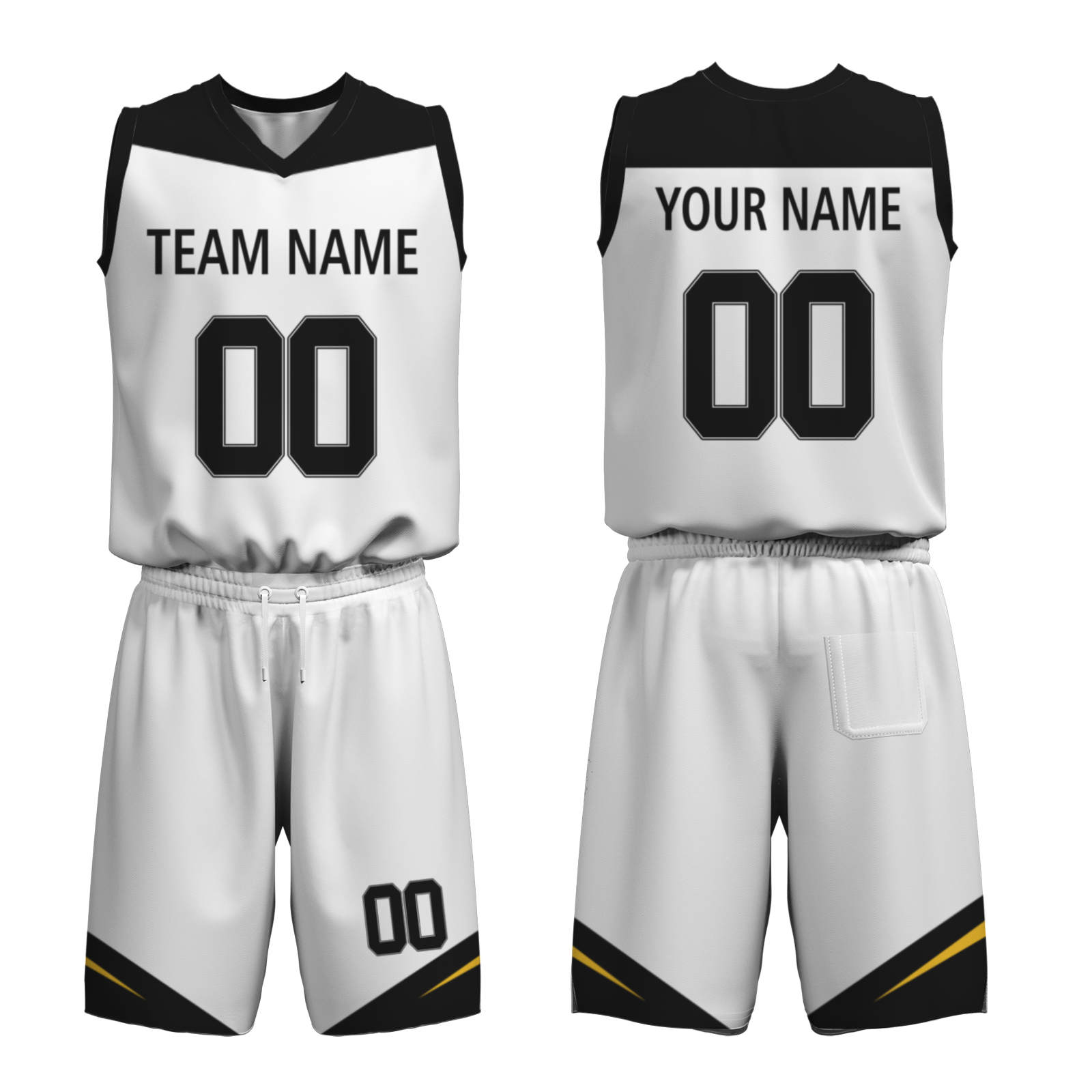 Custom White Old Gold-Black Authentic Basketball Uniform Jersey