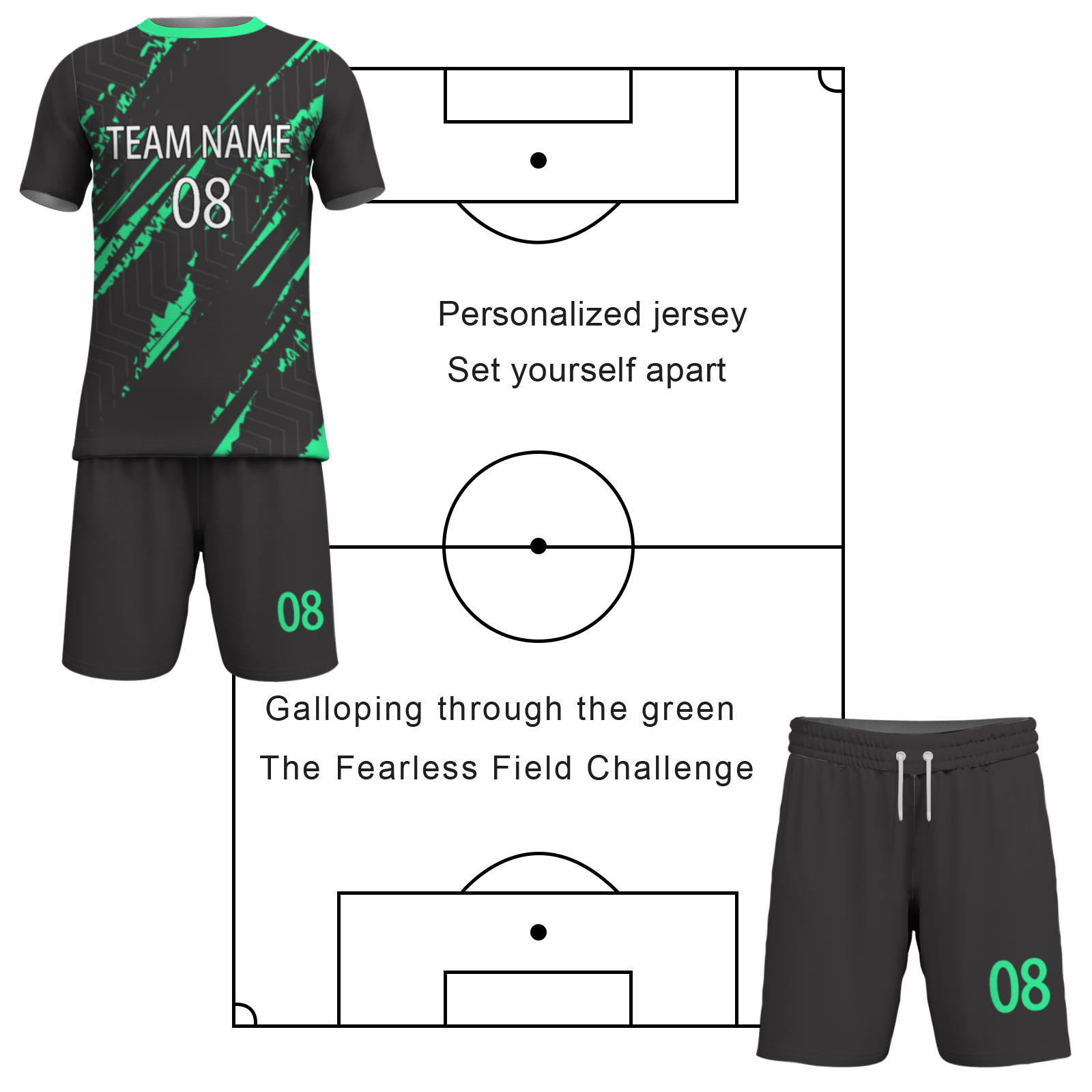 Custom White Black-White Sublimation Soccer Uniform Jersey