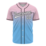 Custom Pink Blue White-Black  Aunthentic Fade Fashion Baseball Jersey