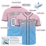 Custom Pink Blue White-Black  Aunthentic Fade Fashion Baseball Jersey