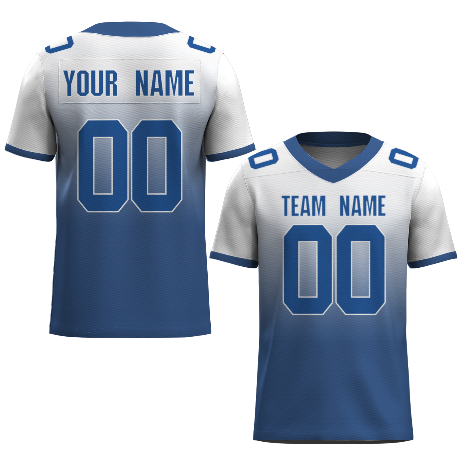 Custom  Dark Gray Blue-White Mesh Authentic Football Jersey