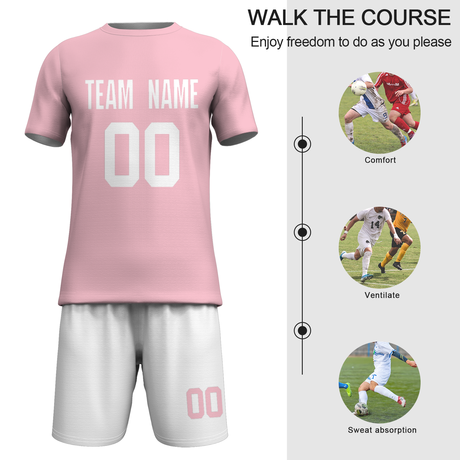 Custom White Yelow Sublimation Soccer Uniform Jersey