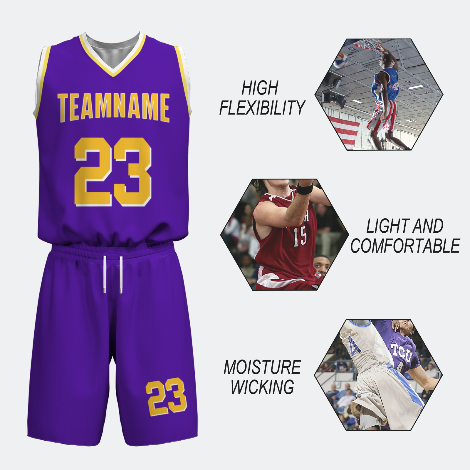 Custom Purple Mustard-White Authentic Basketball Uniform Jersey