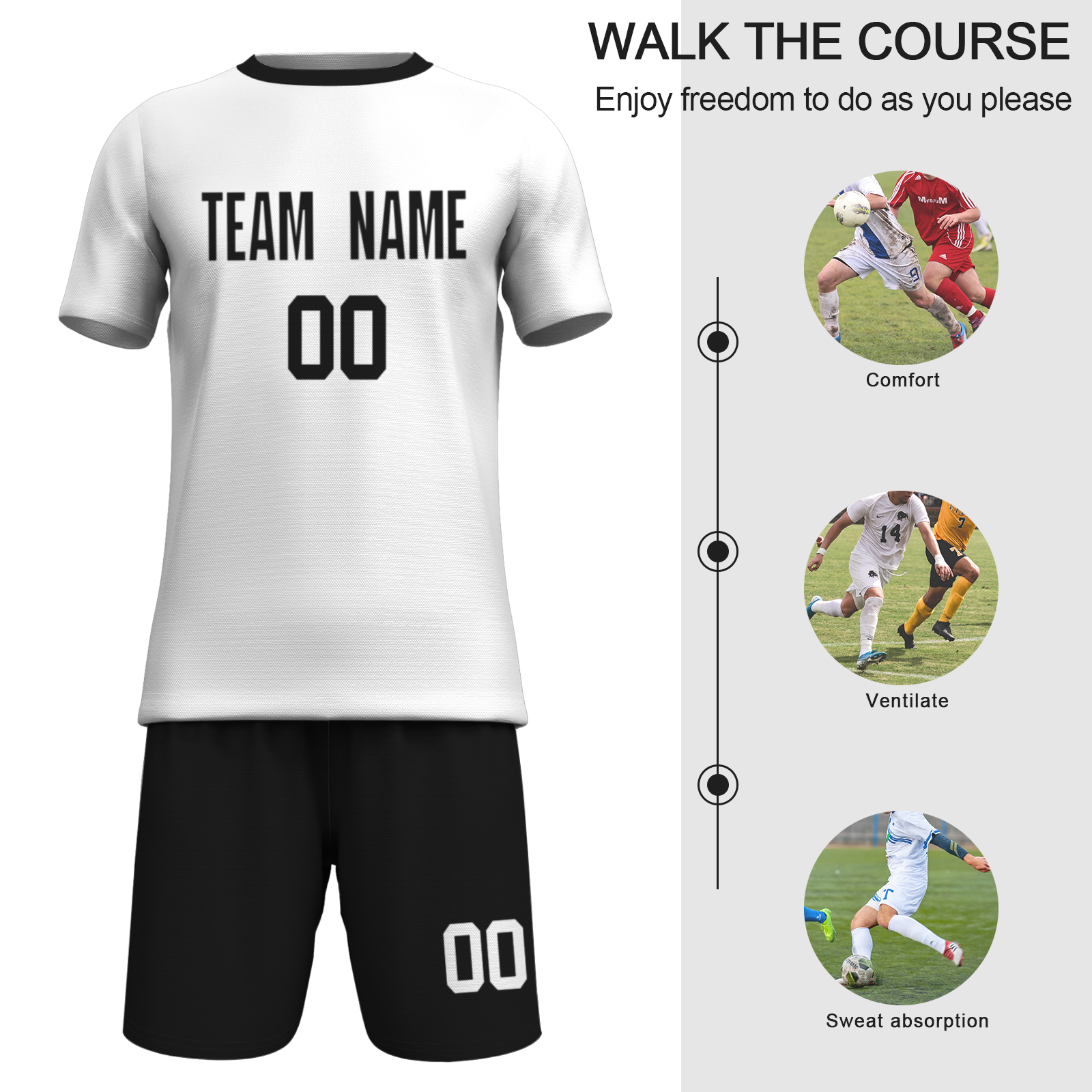 Custom  Fluorescent Green Black Sublimation Soccer Uniform Jersey