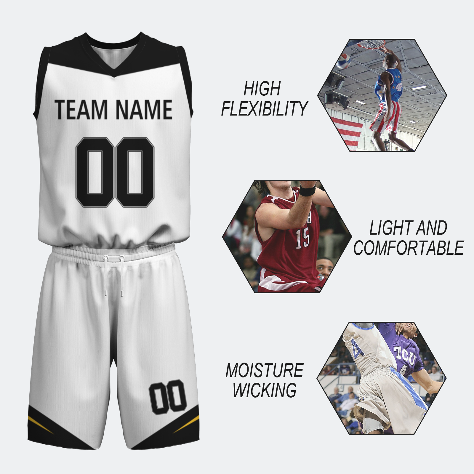 Custom White Old Gold-Black Authentic Basketball Uniform Jersey