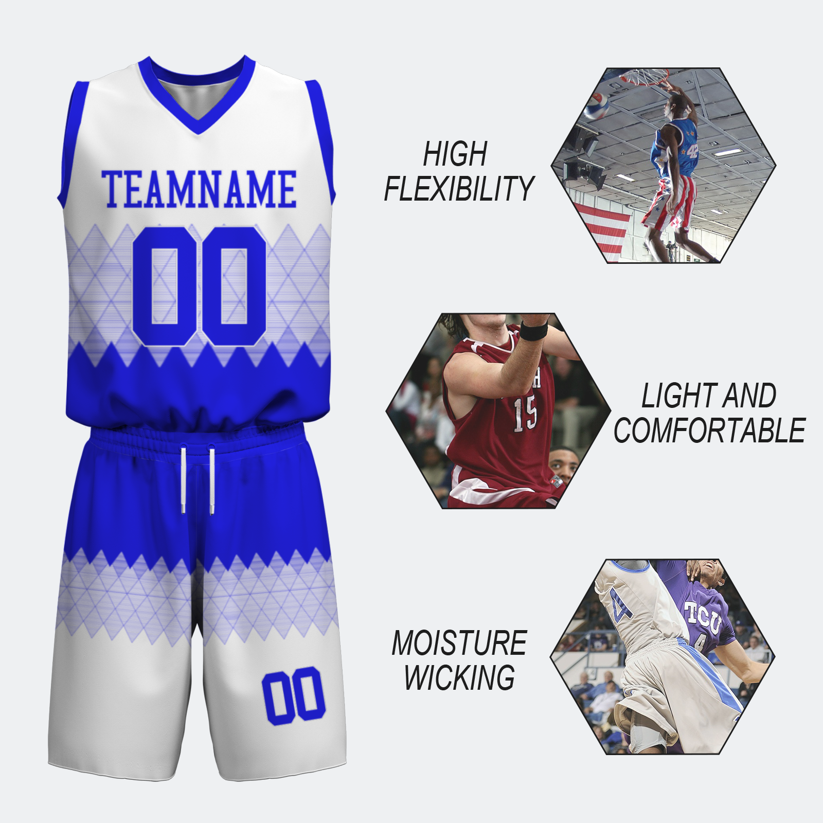 Custom Purple Camouflage White Lilac Basketball Uniform Jersey