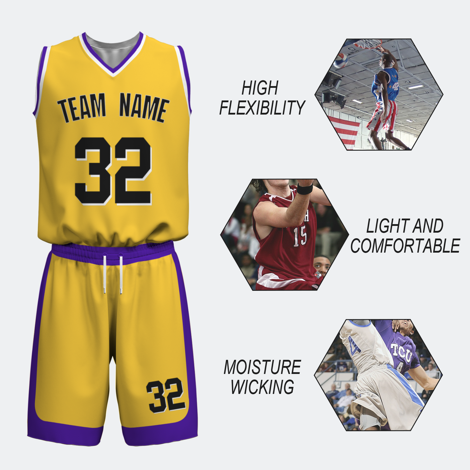 Custom Purple Mustard-White Authentic Basketball Uniform Jersey